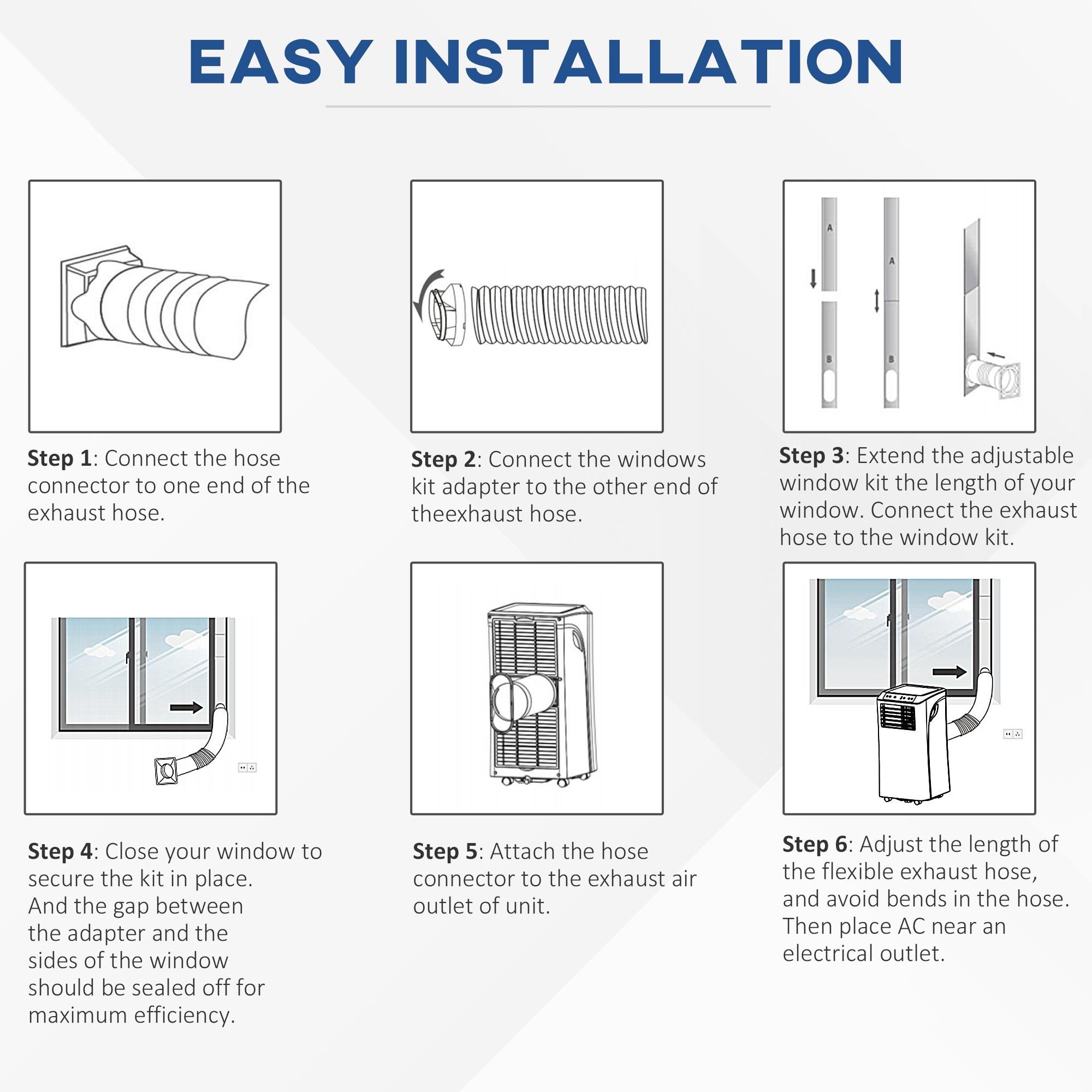 HOMCOM Mobile Air Conditioner White W/ Remote Control Cooling Dehumidifying Ventilating - 780W