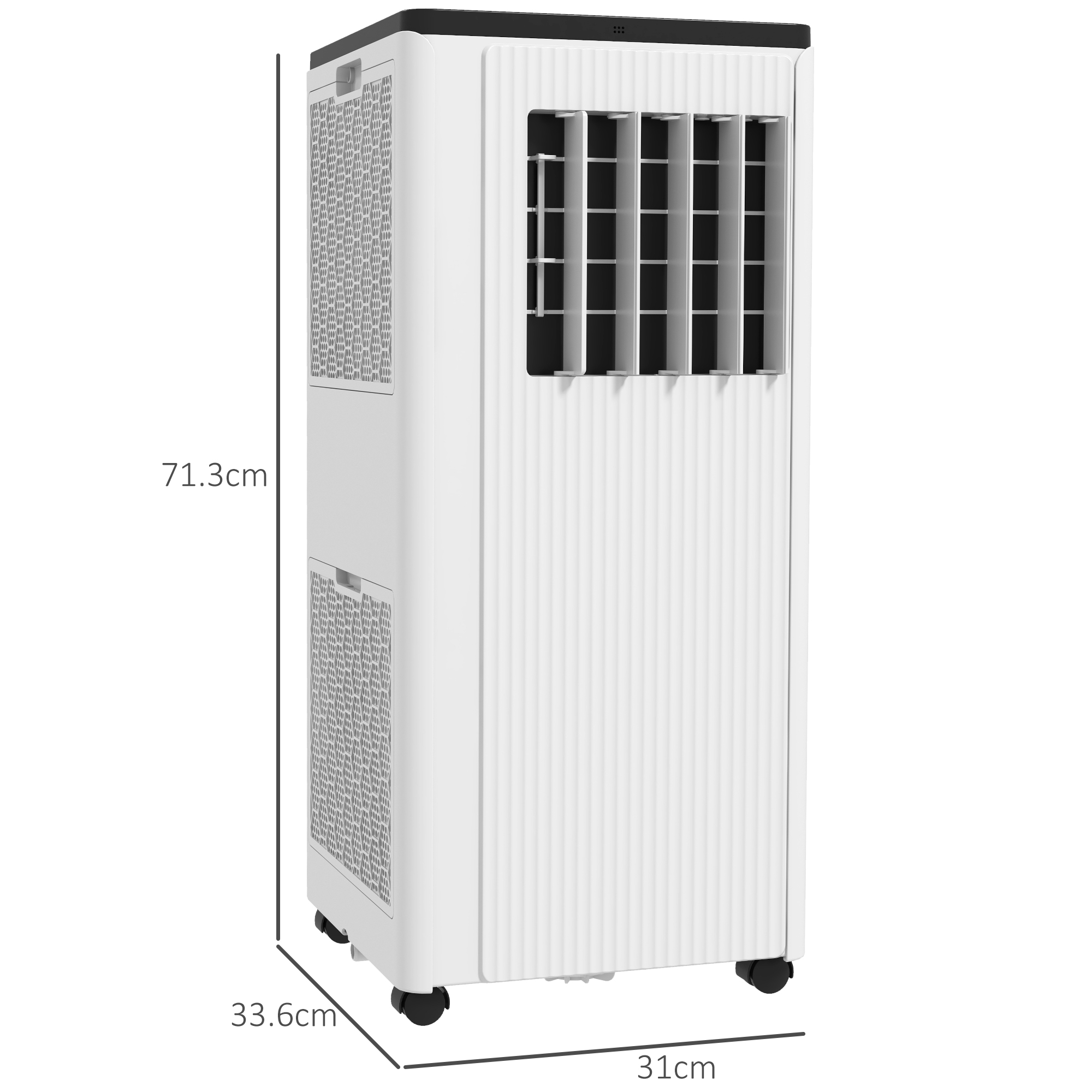 HOMCOM 7,000 BTU Mobile Air Conditioner, 15mÂ², Smart Home WiFi, with Dehumidifier, Fan, 24H Timer, Window Kit, White