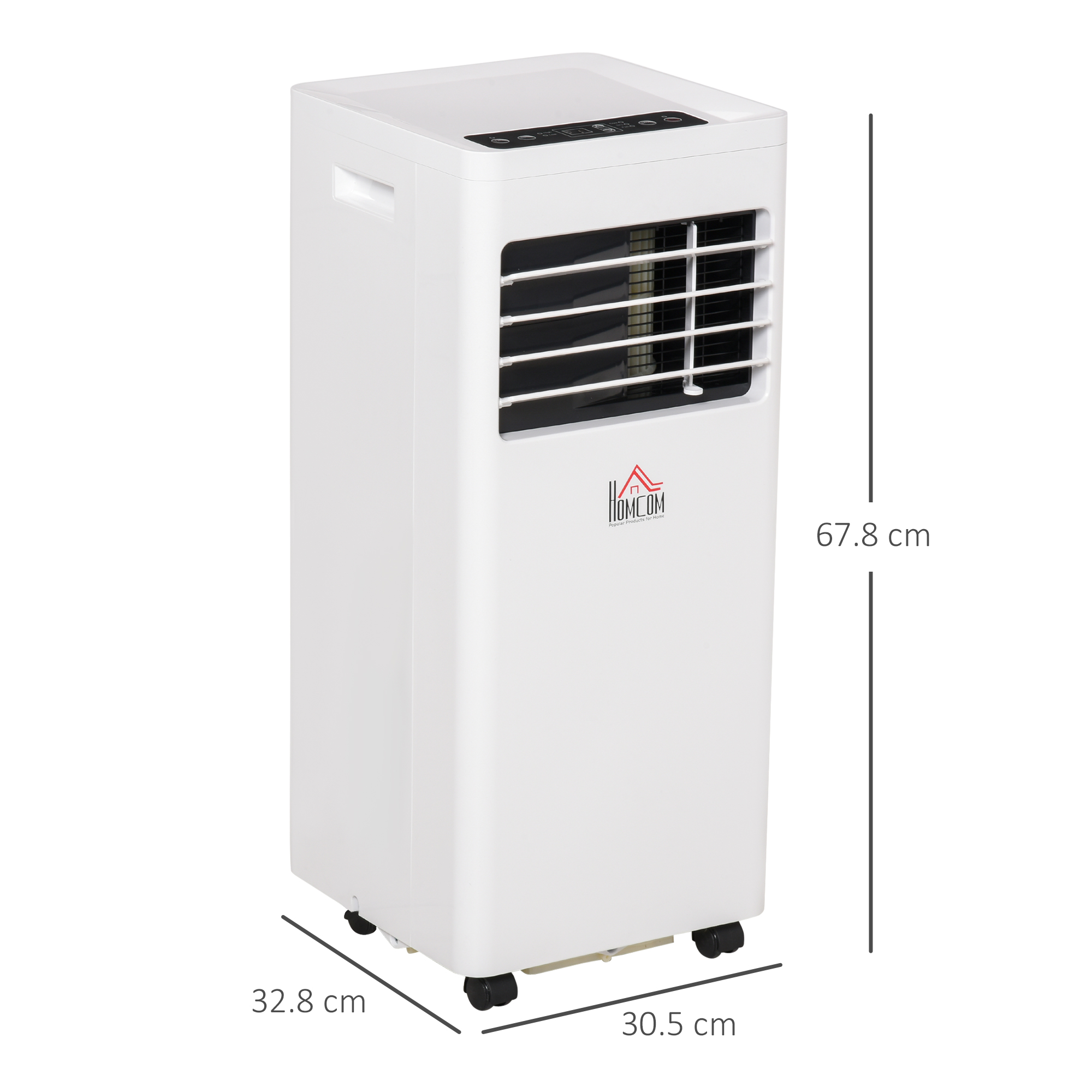 HOMCOM Mobile Air Conditioner White W/ Remote Control Cooling Dehumidifying Ventilating - 780W