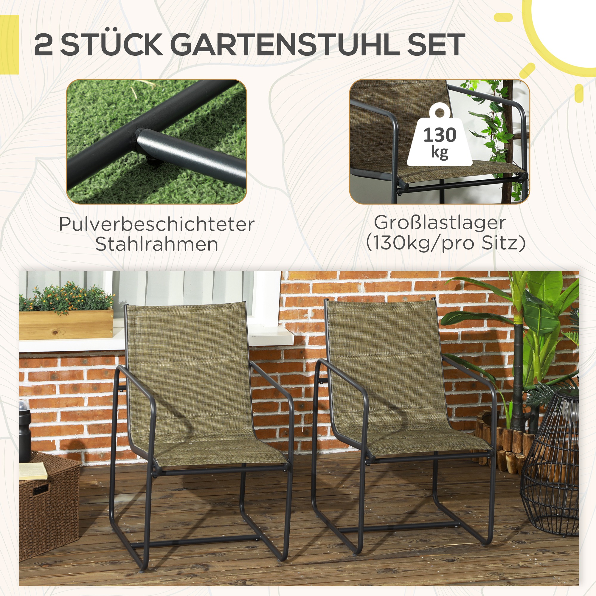 Set van 6 tuinstoelen BUSSETO metaal zwart