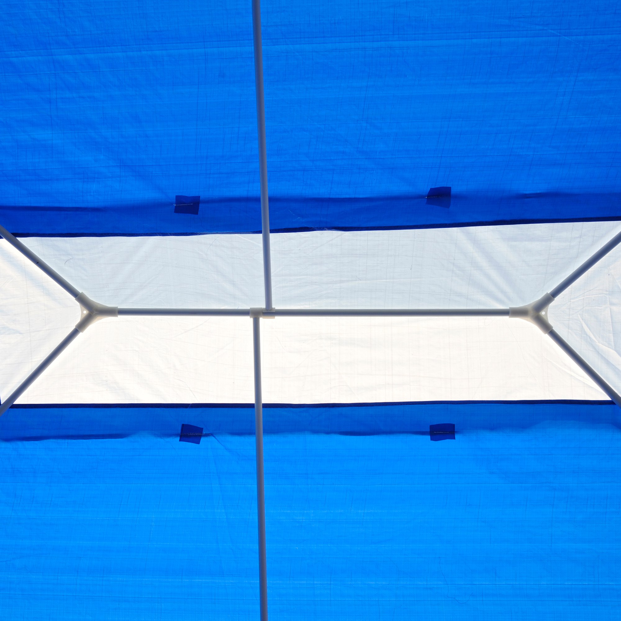 Outsunny Party Gazebo Marquee with 2 Sidewalls, Outdoor Garden Canopy BBQ Tent, 3 x 4 m, Blue