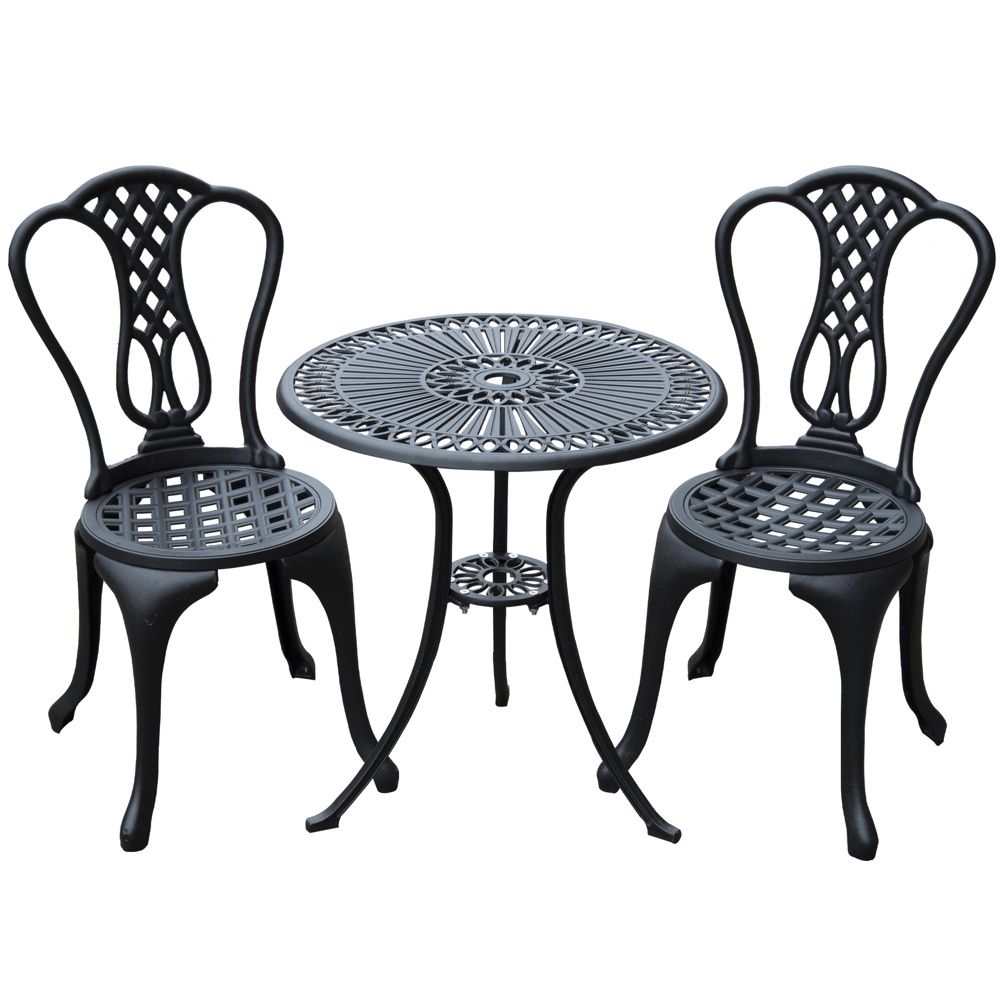 Outsunny 3 Pc Cast Aluminium Bistro Set Elegant Outdoor Furniture - Aosom Ireland from Aosom IE