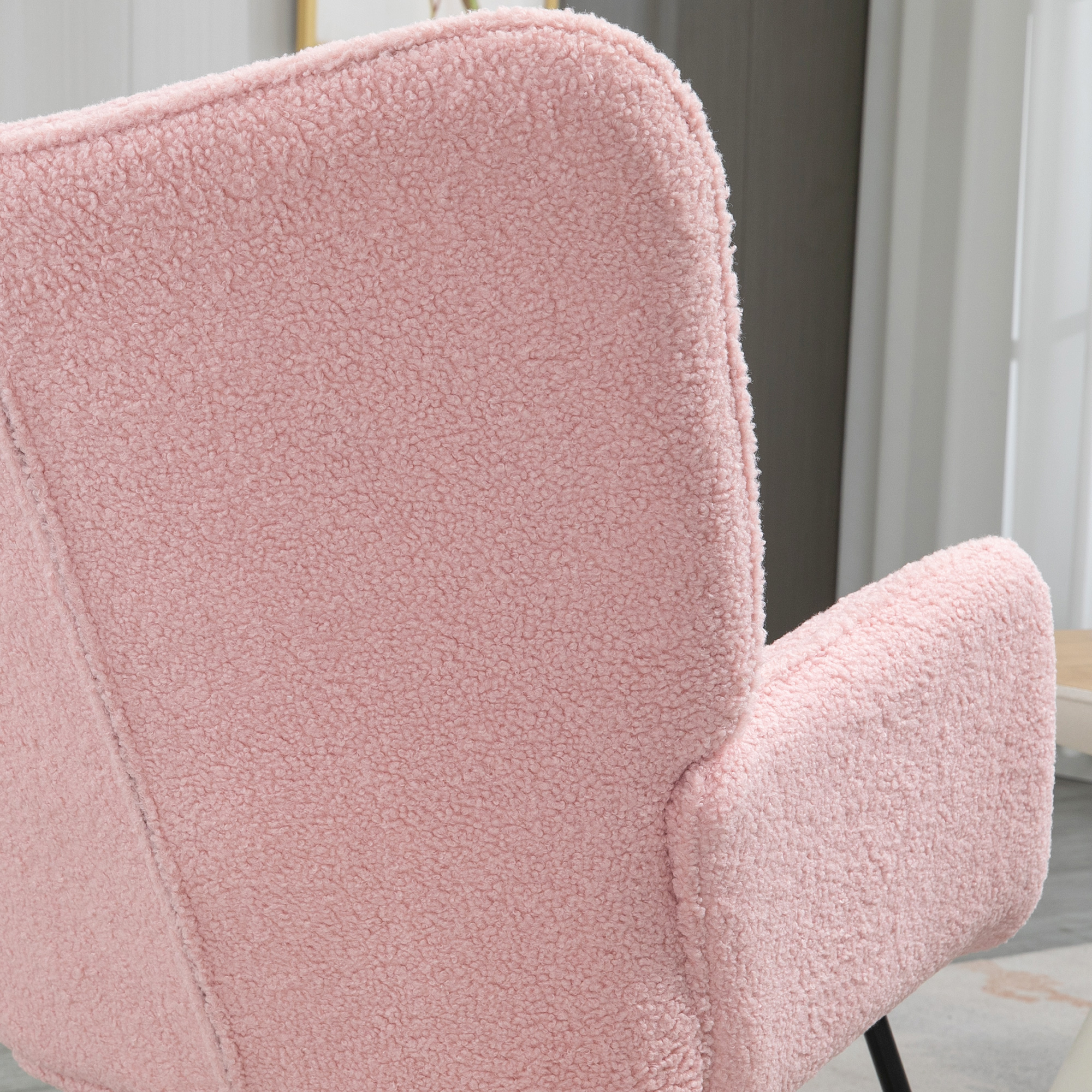 HOMCOM schommelstoel met stalen frame gestoffeerde relaxstoel fauteuil
