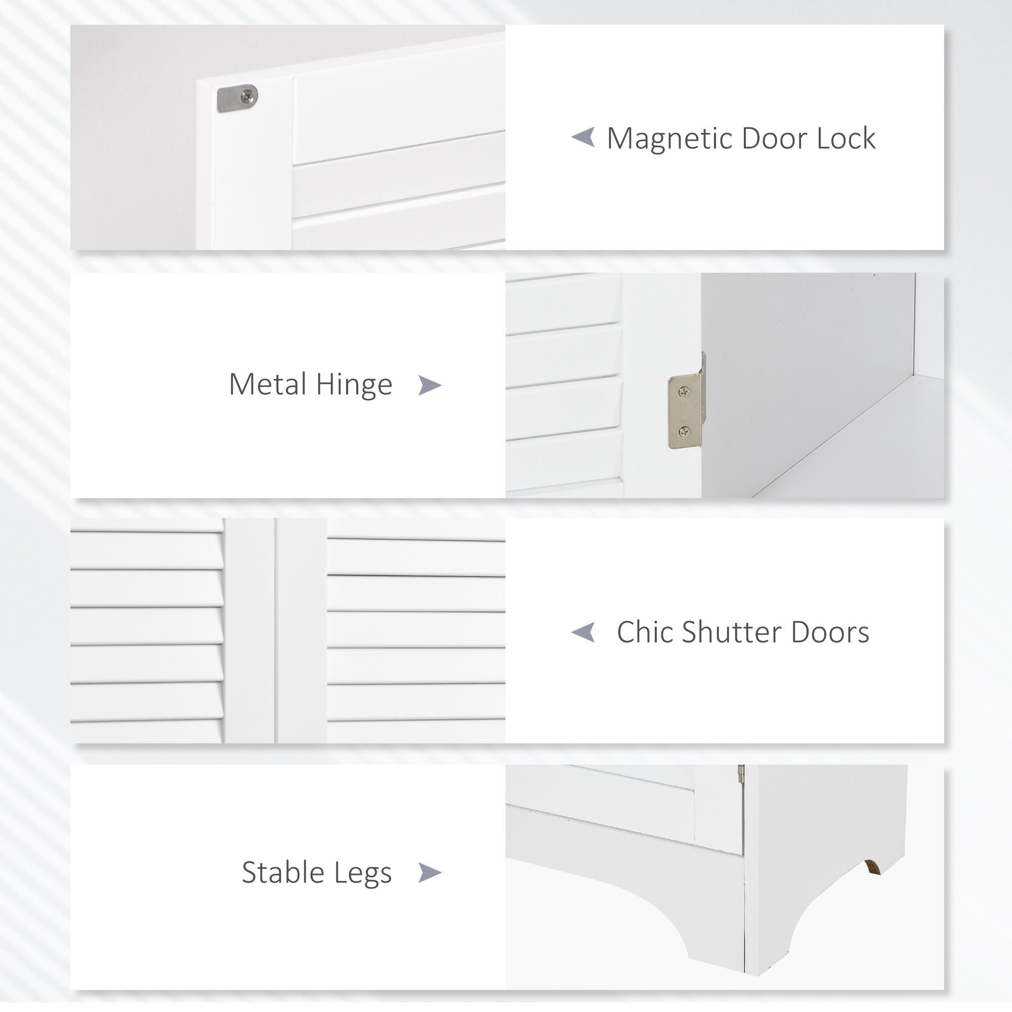 HOMCOM MDF Freestanding 6-Tier Bathroom Storage Cabinet White
