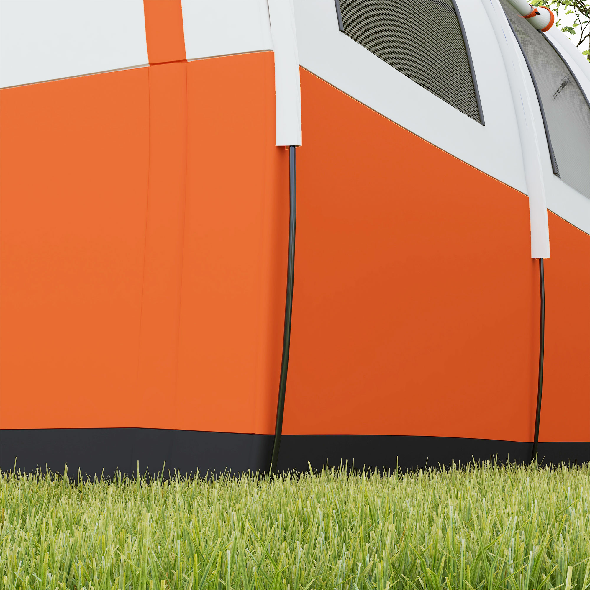 Outsunny 3000mm Waterproof Camping Tent, 5-6 Man Family Tent with Living and Bedroom, Carry Bag Included, Cream and Orange