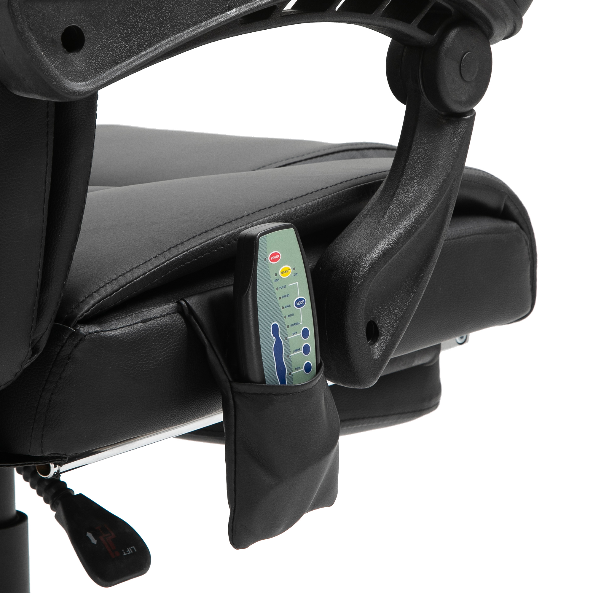 Vinsetto Racing Chair with 6-Point Massage, PU Leather, Electric Recliner, Adjustable Height and Angle, Black