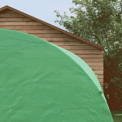 Seră de Grădină tip Tunel cu Ferestre și Ușă, 3.5x2x2 m, Verde