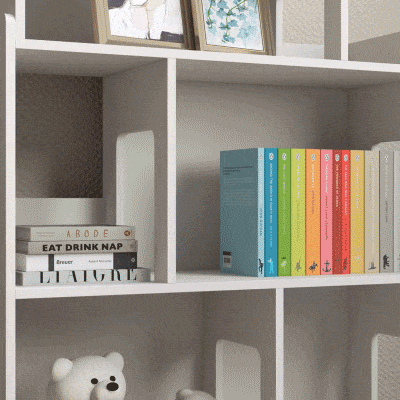 ZONEKIZ Estante para Crianças Organizador Infantil de 3 Níveis para Brinquedos 65x25x108,5 cm Branco