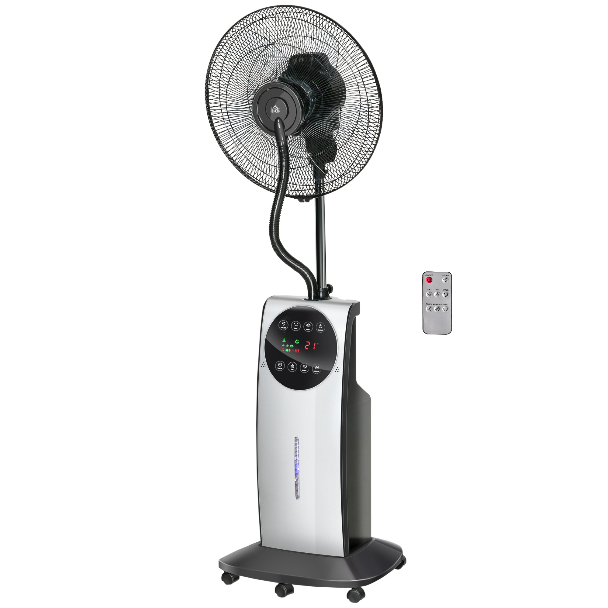 HOMCOM Ventilator met waterkoeling, luchtbevochtiger, 10