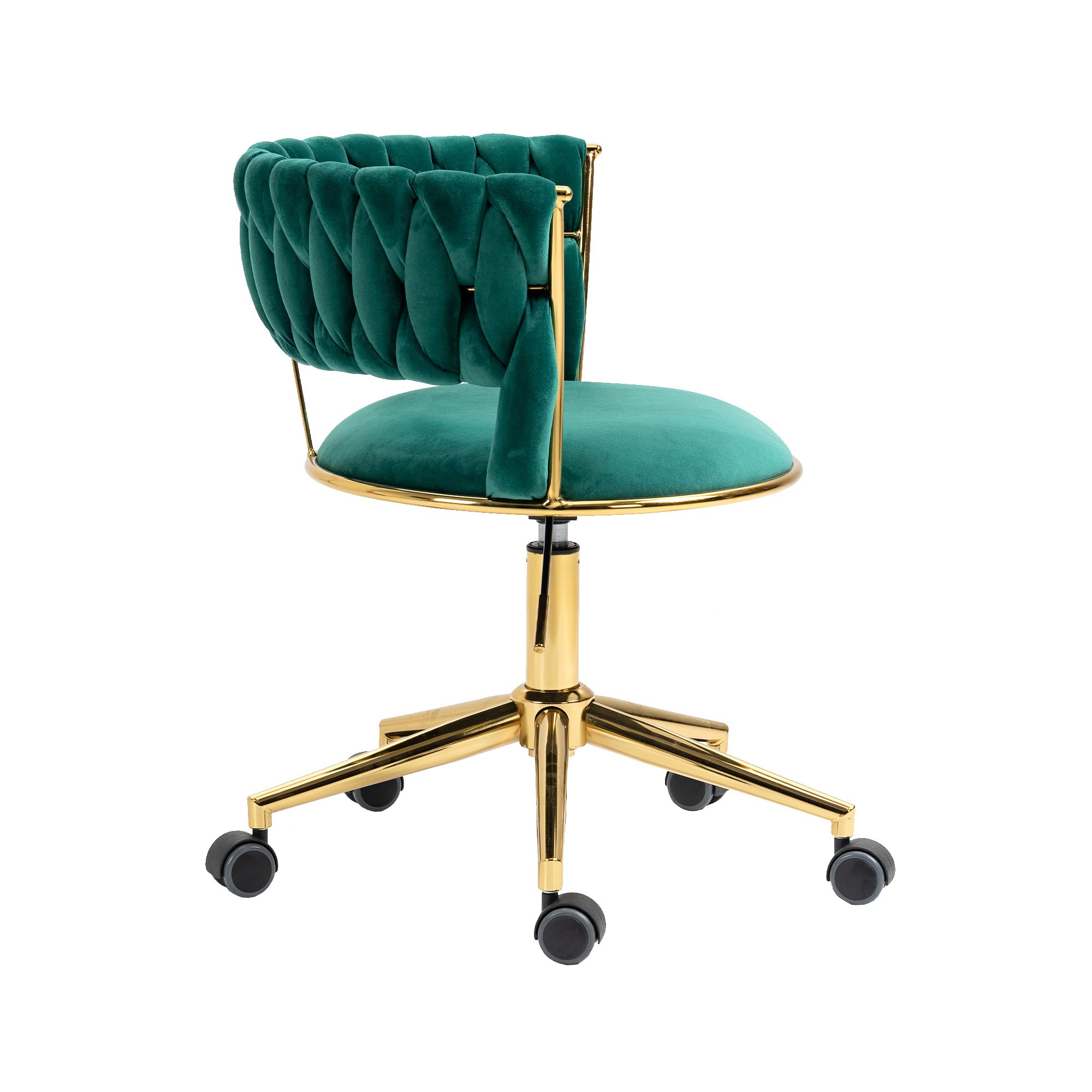 Sedia Da Trucco Girevole 360° TerraVibe – In Velluto, Base In Metallo, Carico 200 Kg, Per Scrivania E Ufficio (Grigio)