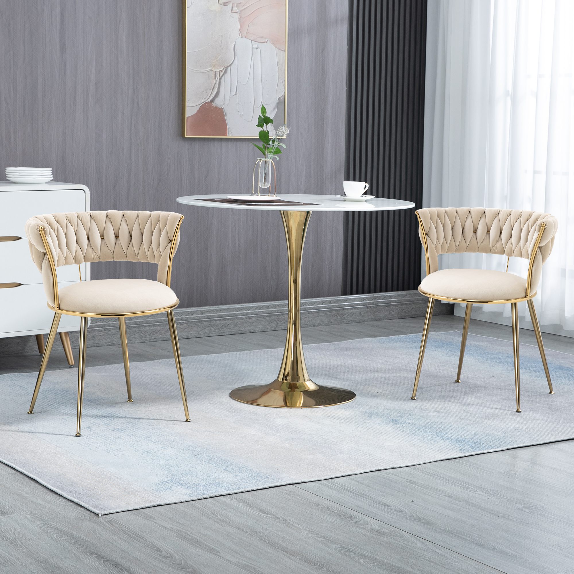 Set di 2 coprisedia in velluto con schienale alto, elasticizzati e lavabili, per sala da pranzo, hotel, banchetti, feste di nozze, coprisedie rimovibili per cucina e ristorante