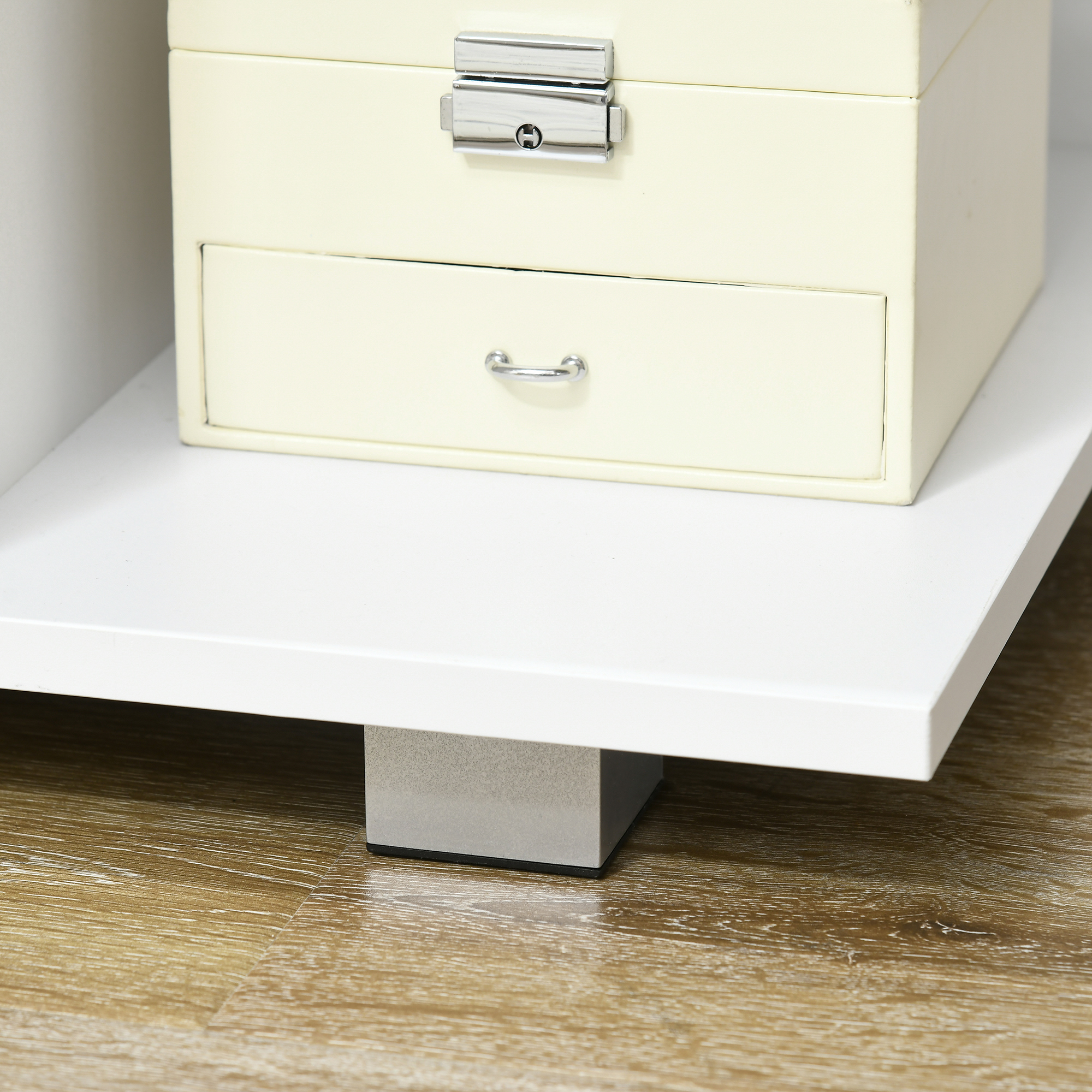 HOMCOM TV Stand, 145cm Modern TV Unit with Glass Shelves, RGB LED Light for 32 40 43 50 52 55 60 inch 4k TV, White