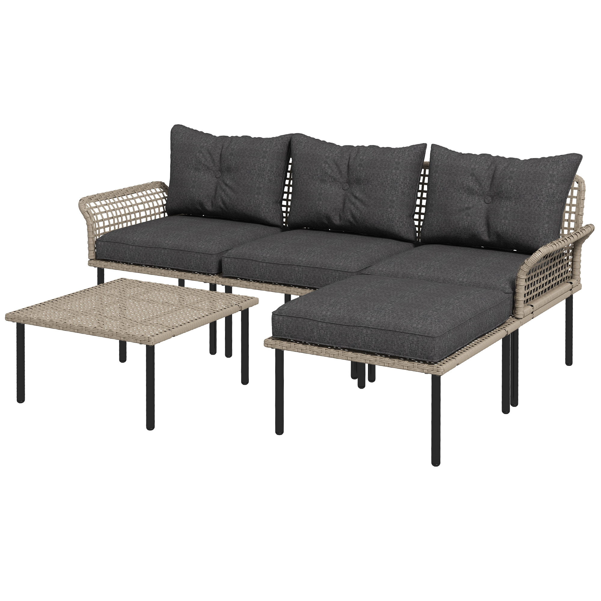 Poze Outsunny Set de Mobilier de Terasa din 5 Piese cu Canapea