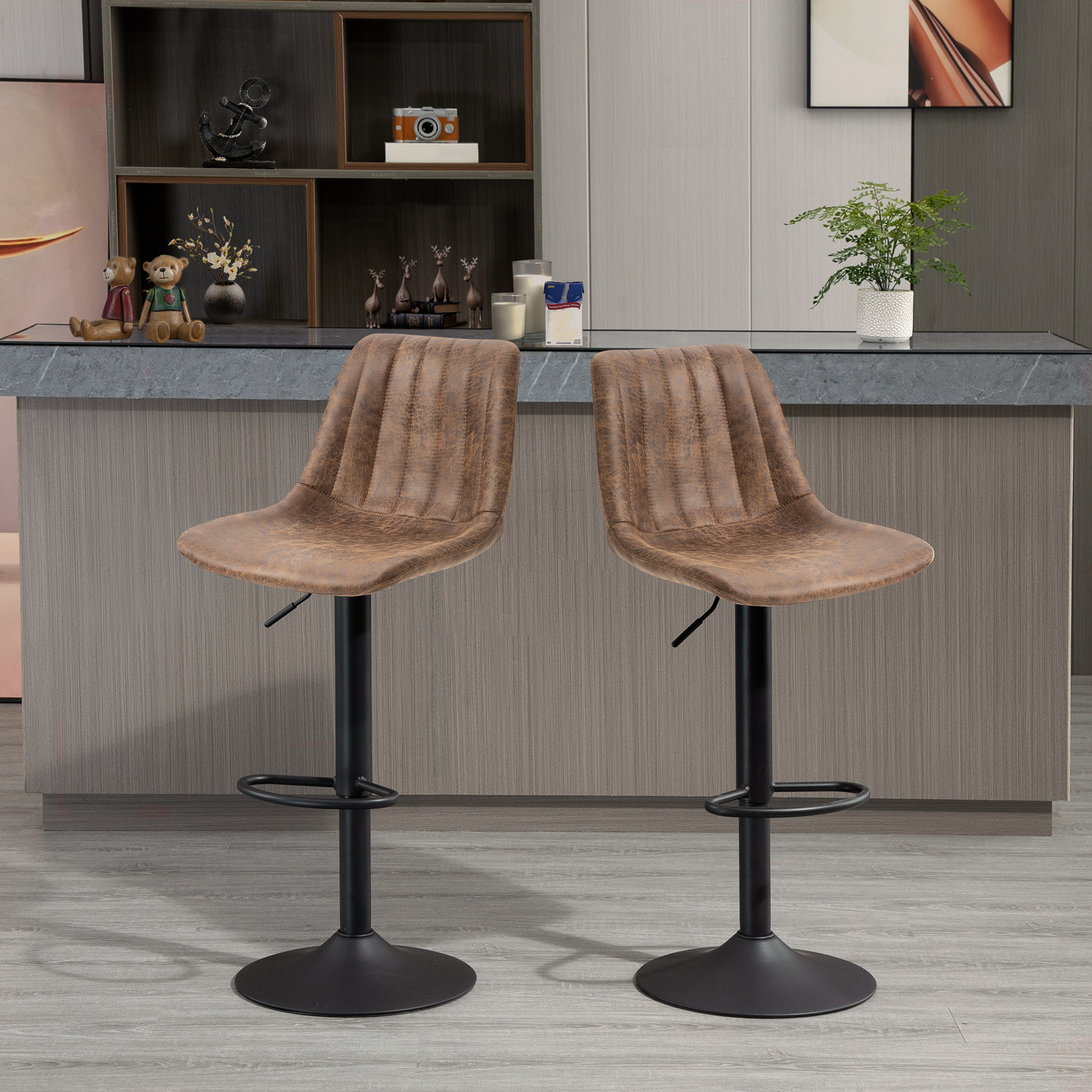 Yaheetech Set 2 Sgabelli Bar Alti Bianchi Altezza Regolabile Cucina Design Moderni con Schienale