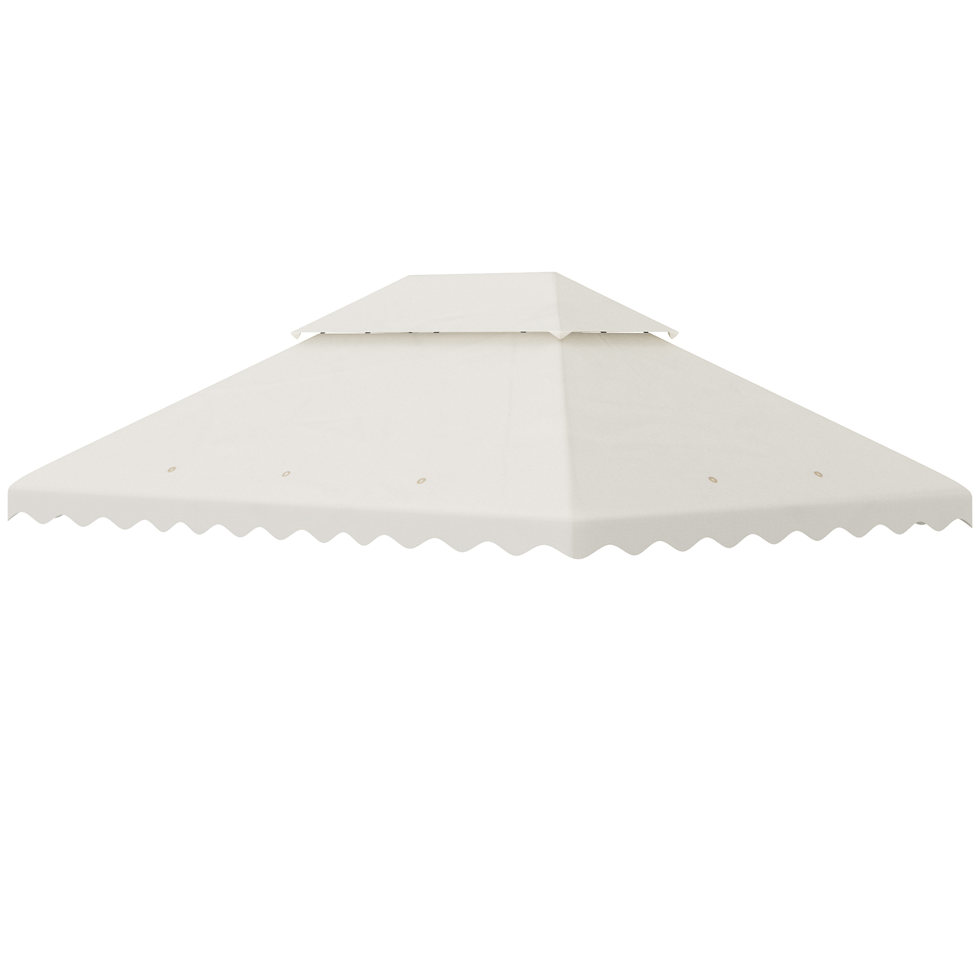Poze Outsunny Acoperiș Înlocuitor pentru Foișor, Poliester Anti-UV, Capac Foișor 2 Niveluri cu 10 Găuri de Drenaj, 395x297 cm, Crem