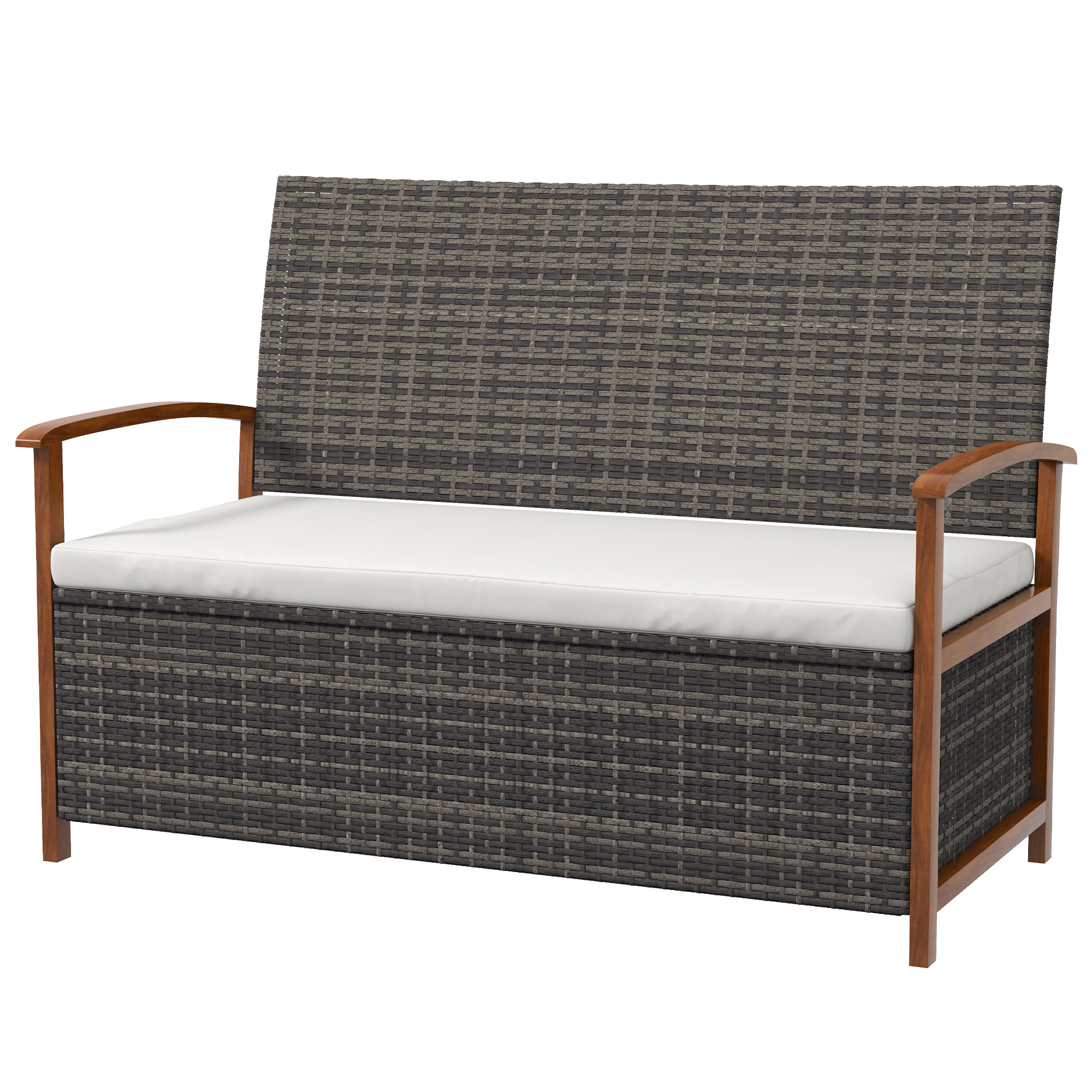 UU Coffre De Rangement Extérieur Banc De Rangement Avec Coussin 170 Cm