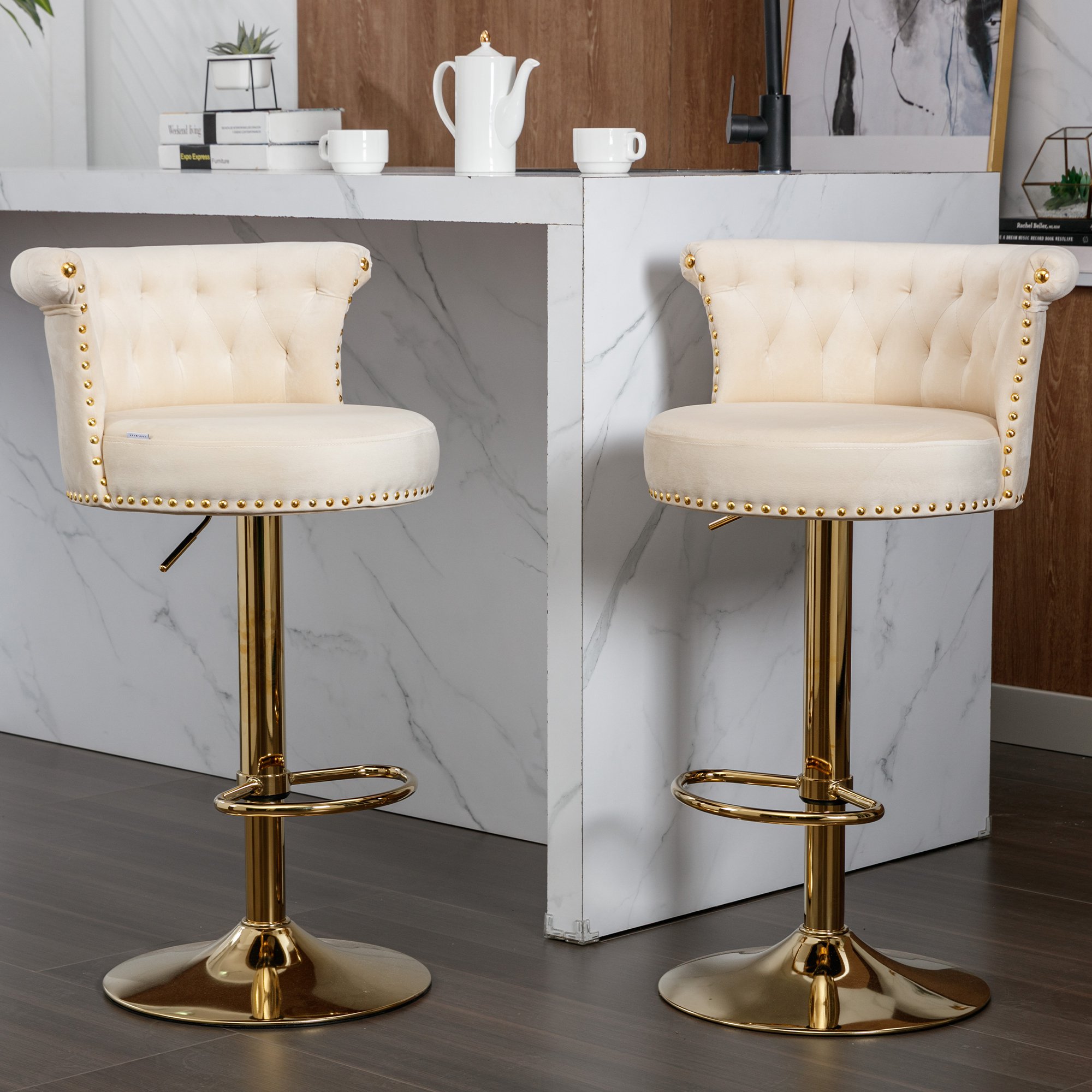 Shintenchi Set 2 Sgabelli Da Bar Moderni – Girevoli E Regolabili Con Pistone Idraulico – Facili Da Montare – Colore Nero
