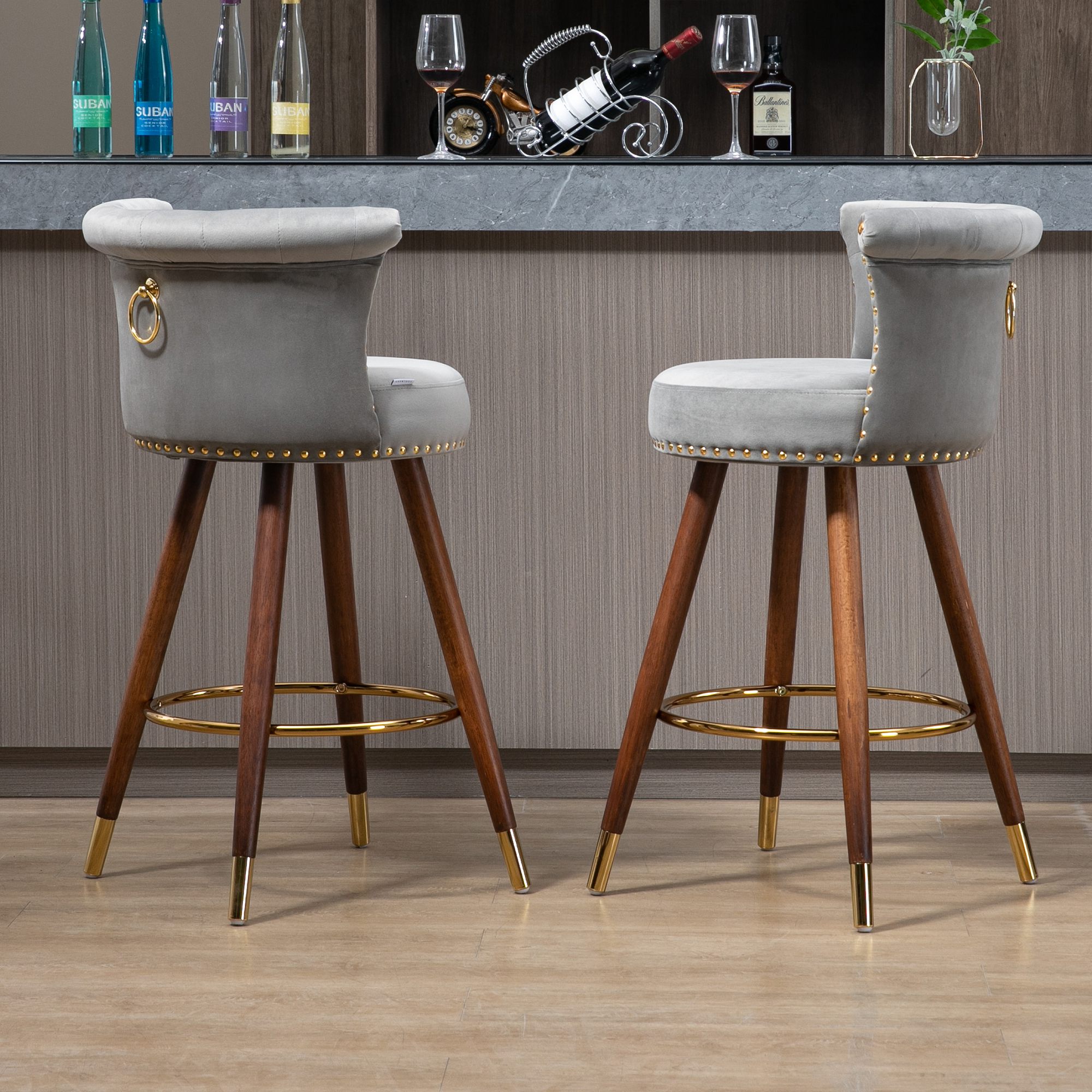 Lot de 2 tabourets de Bar, pivotants, en Velours, réglables en Hauteur, rembourrés, Modernes, pour îlot de Cuisine, café, Bar, comptoir de Bar, Salle à Manger Lot de 2 tabourets de Bar, pivotants, en Velours, réglables en Hauteur, rembourrés, Modernes, pour îlot de Cuisine, café, Bar, comptoir de Bar, Salle à Manger