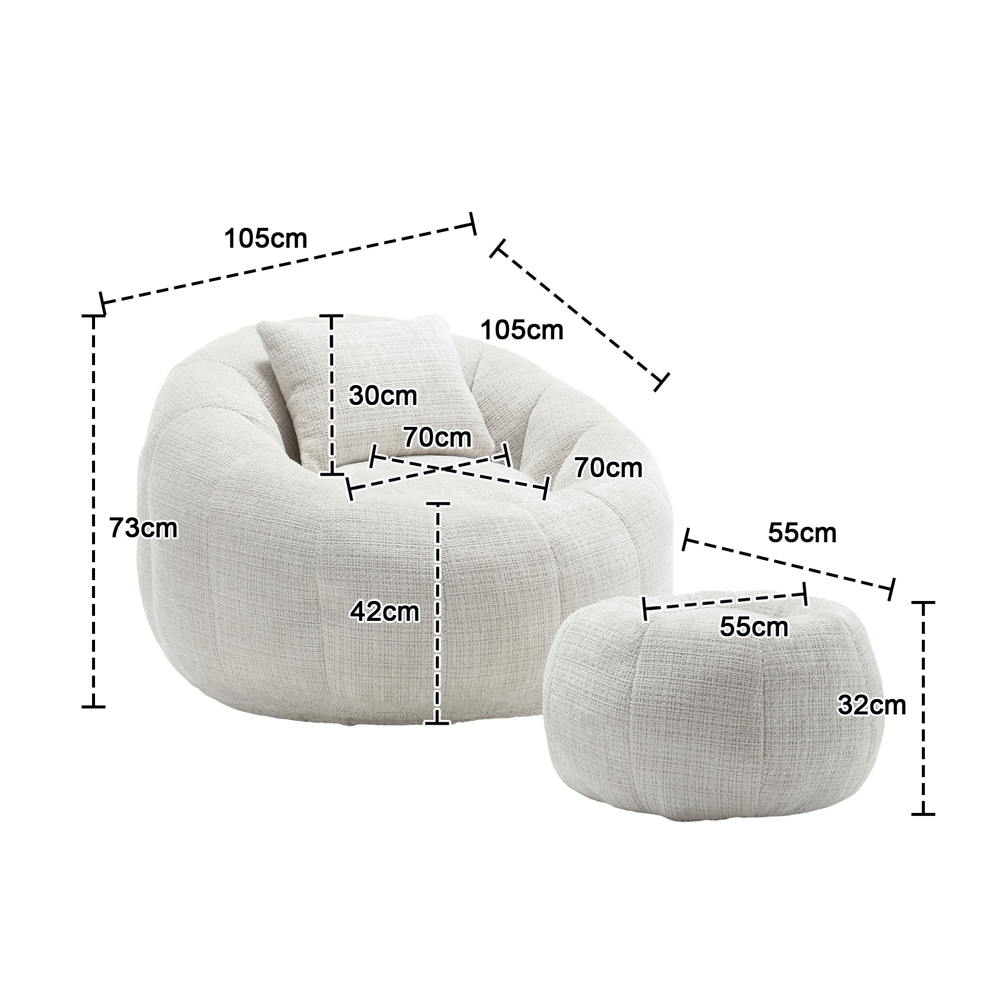 Poltrona A Sacco Togo Per Adulti In Velluto – Divano Da Pavimento Ergonomico, Chaise Longue Interni, Comoda Sedia Da Lettura (Gialla)