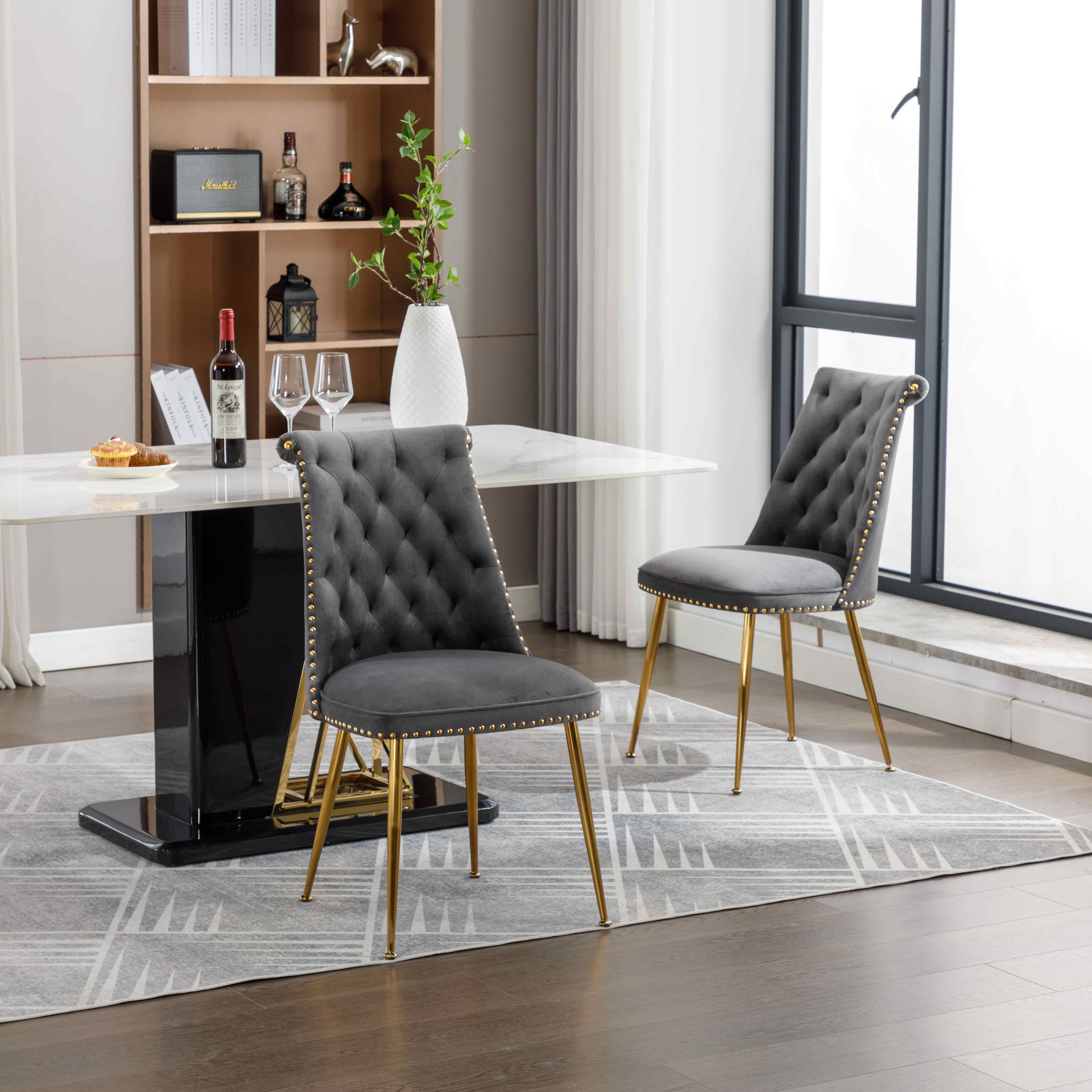 Lot de 2 Chaises de Salle à Manger Modernes avec Accoudoirs Dossier