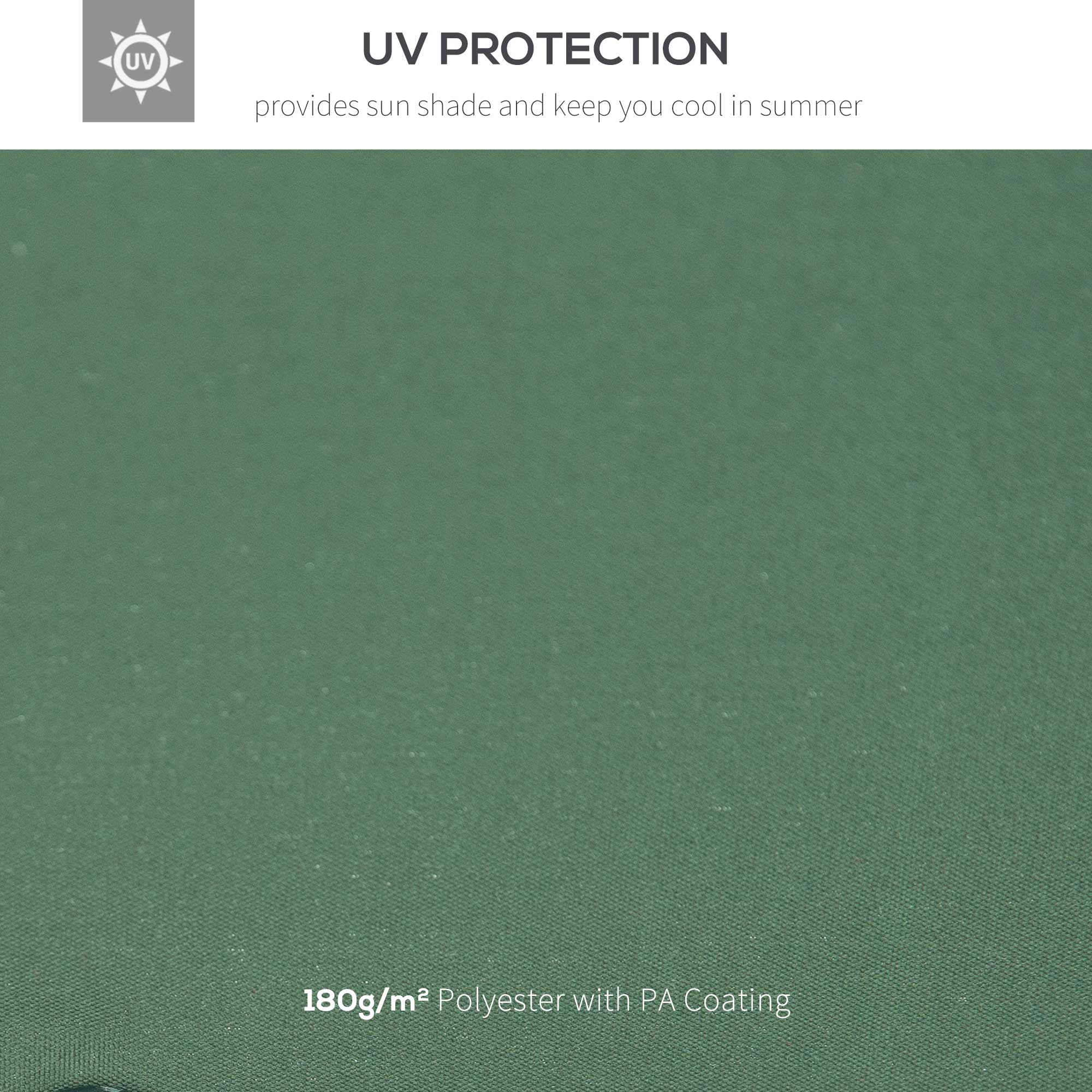 Outsunny 3 x 3 m Gazebo Top Cover Double Tier Canopy Replacement Pavilion Roof Dark Green