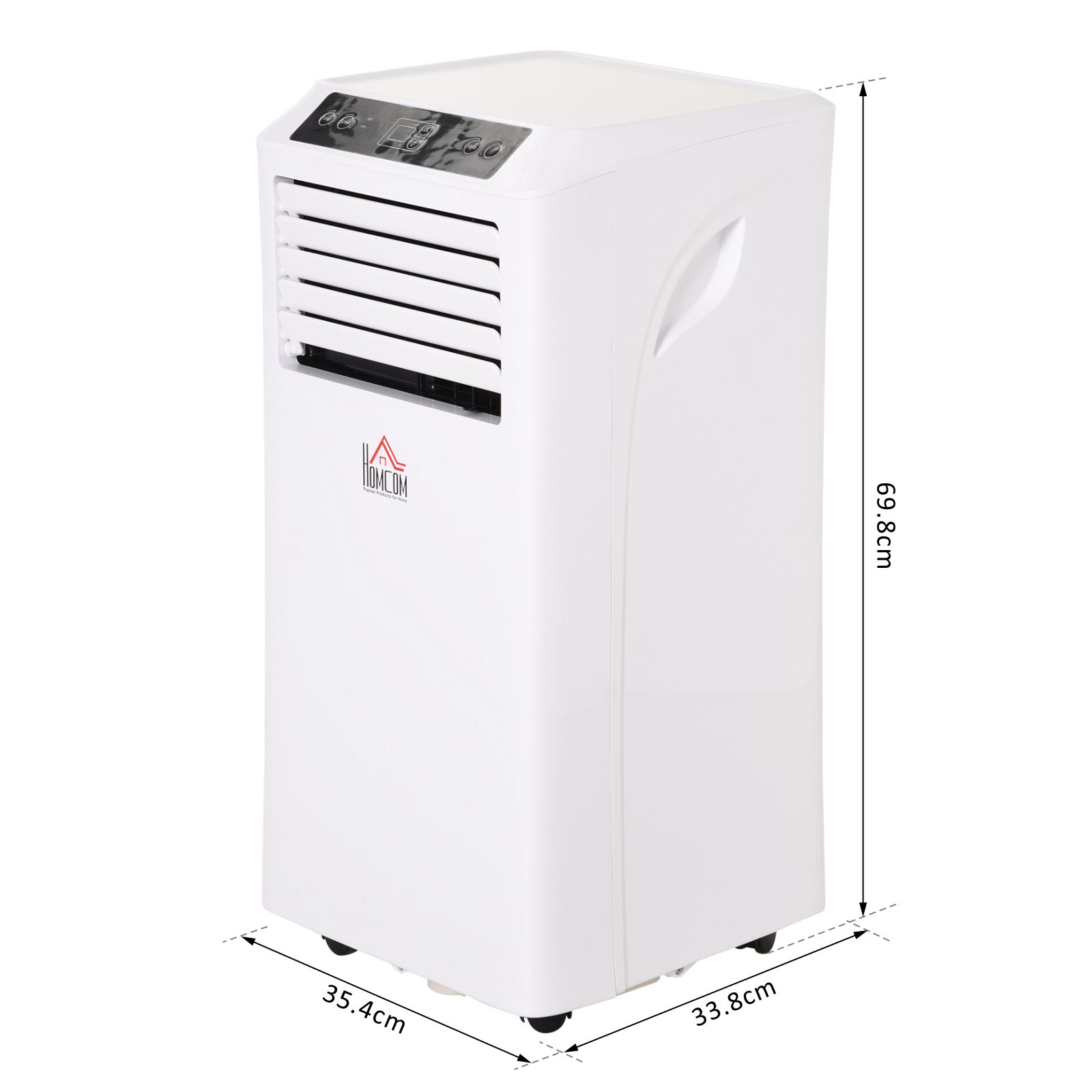 HOMCOM Mobile Air Conditioner with Remote Control, Timer, Cooling Dehumidifying Ventilating, LED Display White - 1114W