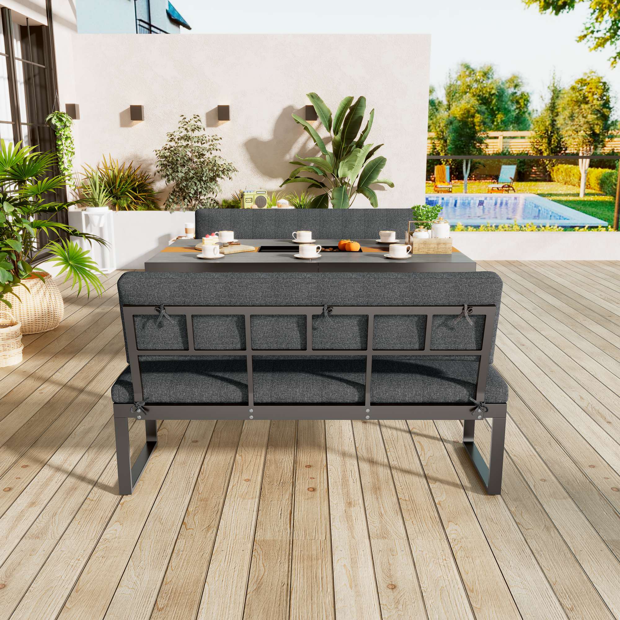 Set Da Giardino In Alluminio Vorghini Rapallo Grigio