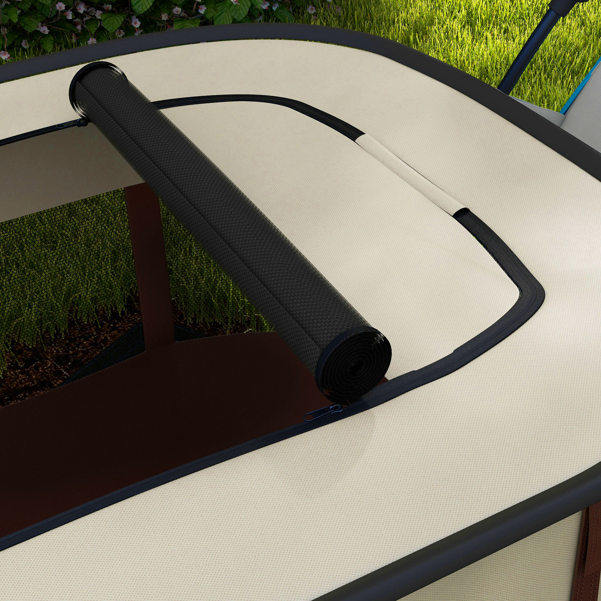 PawHut Foldable Dog Pen with Storage Bag for Indoor/Outdoor Use, Brown