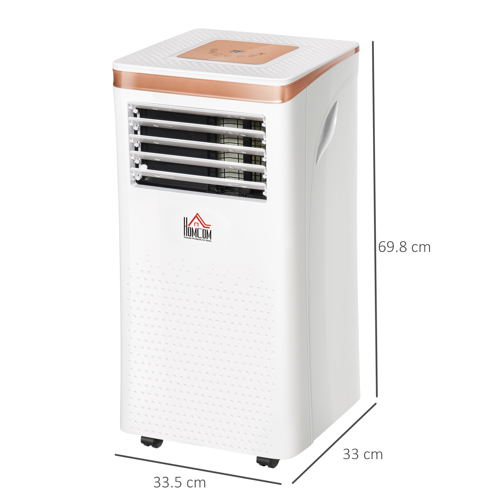 HOMCOM 10000 BTU 4-In-1 Compact Portable Mobile Air Conditioner Unit Cooling Dehumidifying Ventilating w/ Fan Remote LED 24 Hr Timer Auto Shut-Down