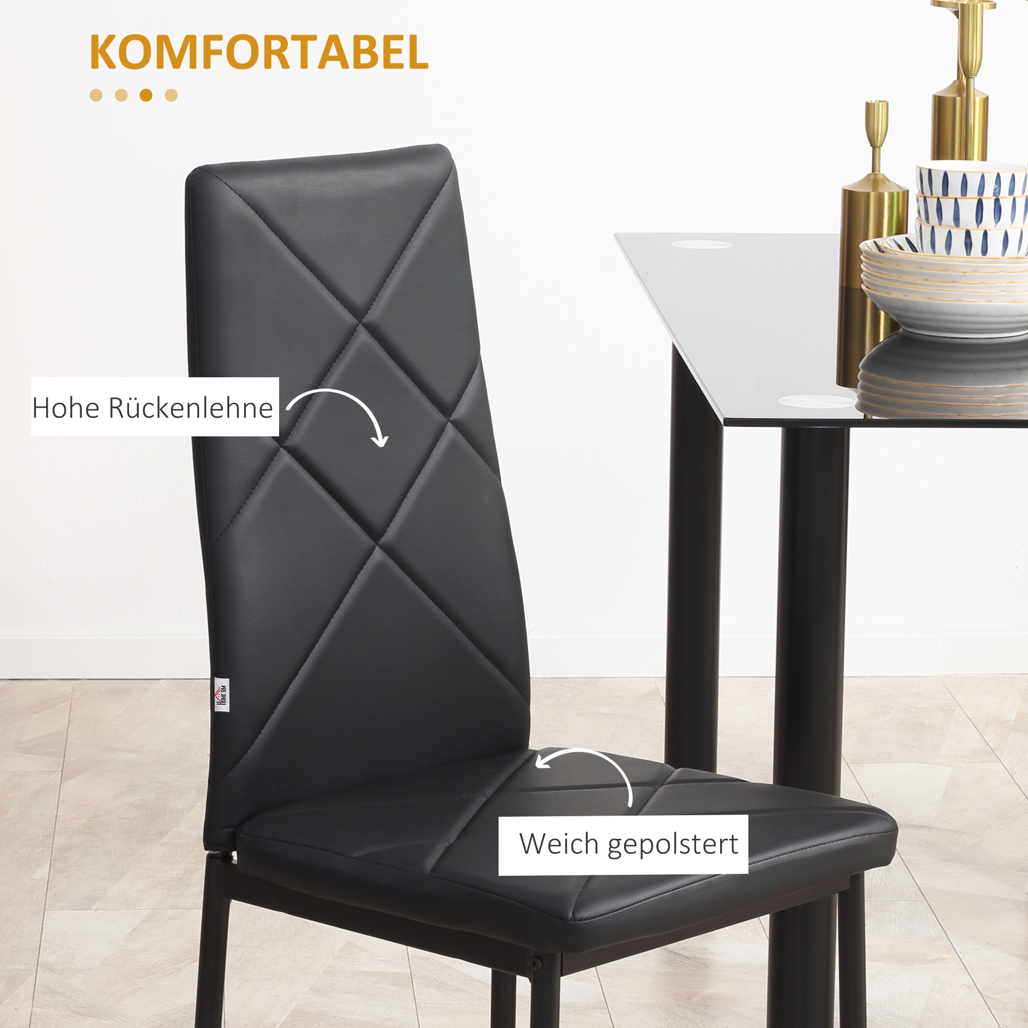 HOMCOM Tafel en stoelen voor 2 personen, keukentafel, 3-delige eettafel