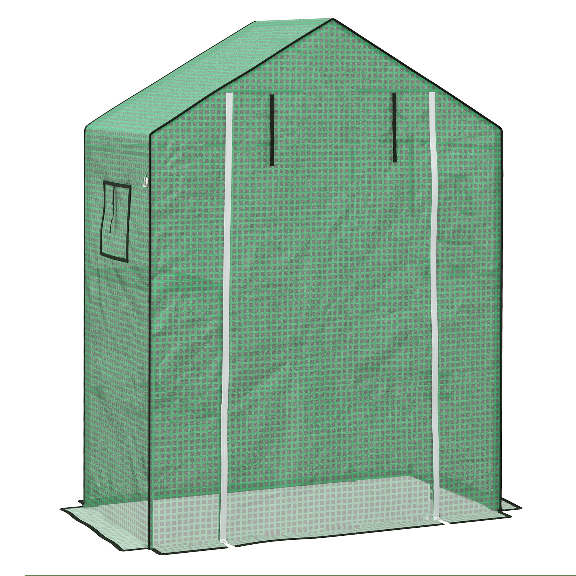 Outsunny Cubierta de Repuesto de Invernadero 140x73x190 cm con Ventana Puerta con Cremallera Anti-UV Protección de Plantas Verde