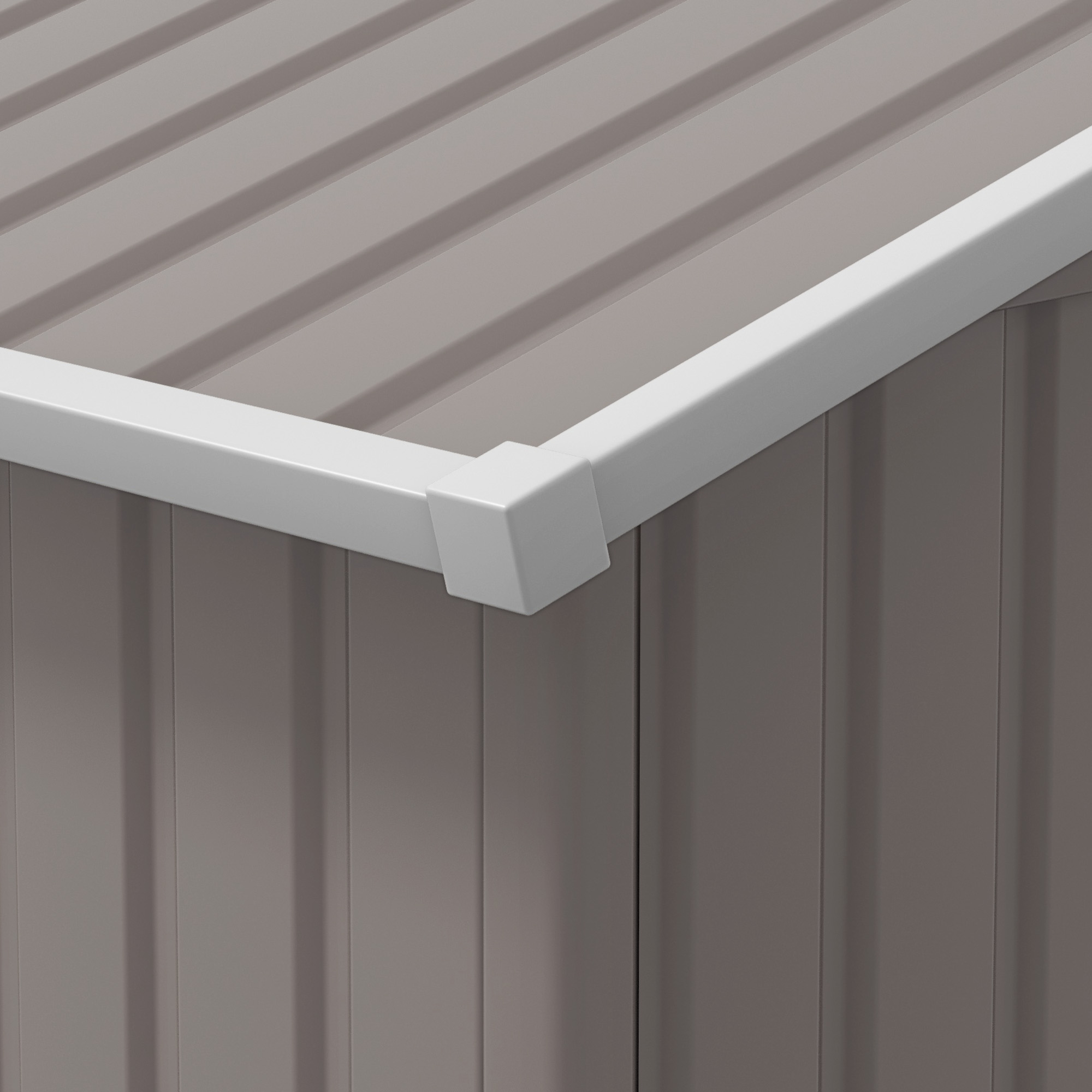  Magazie de Gradina cu Usi Duble Glisante si Acoperis Inclinat, Sopron de Gradina din Otel si PP, 3.4x4x2m, Gri [8]