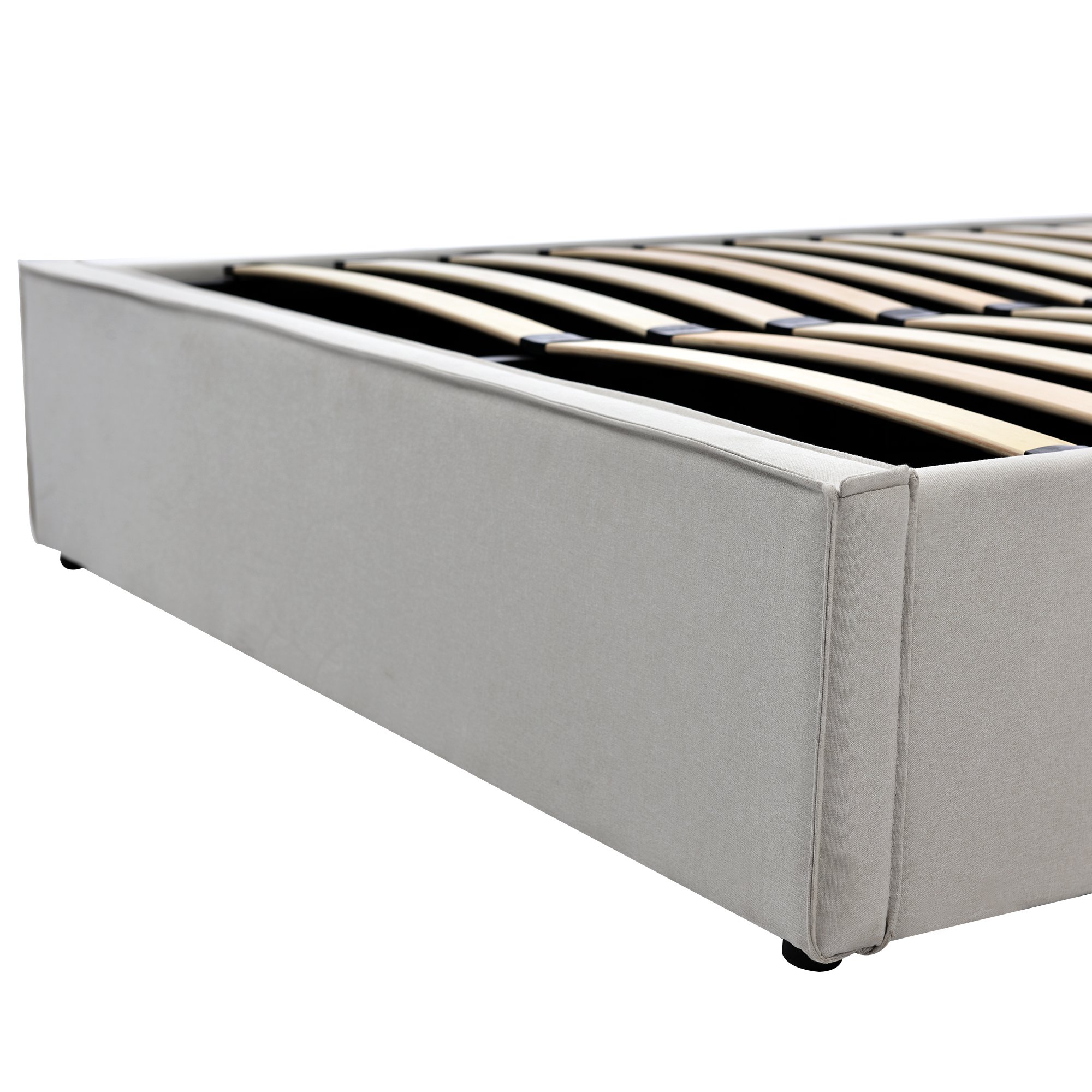 Letto contenitore, letto imbottito idraulico 180x200 cm, doghe in legno
