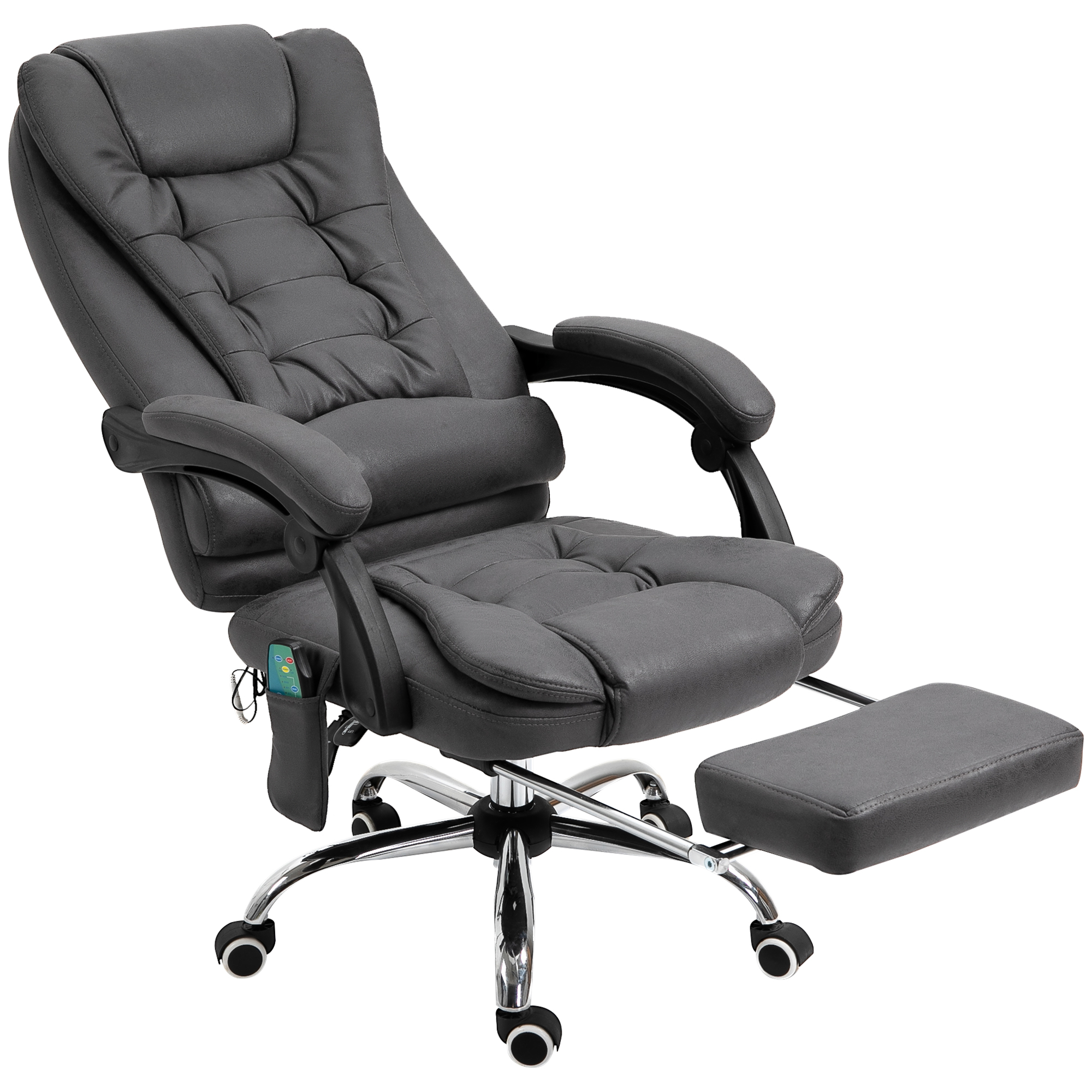 Vinsetto Fotel Biurowy z Funkcją Masażu, Ergonomiczny, 65x160x104cm, Szary