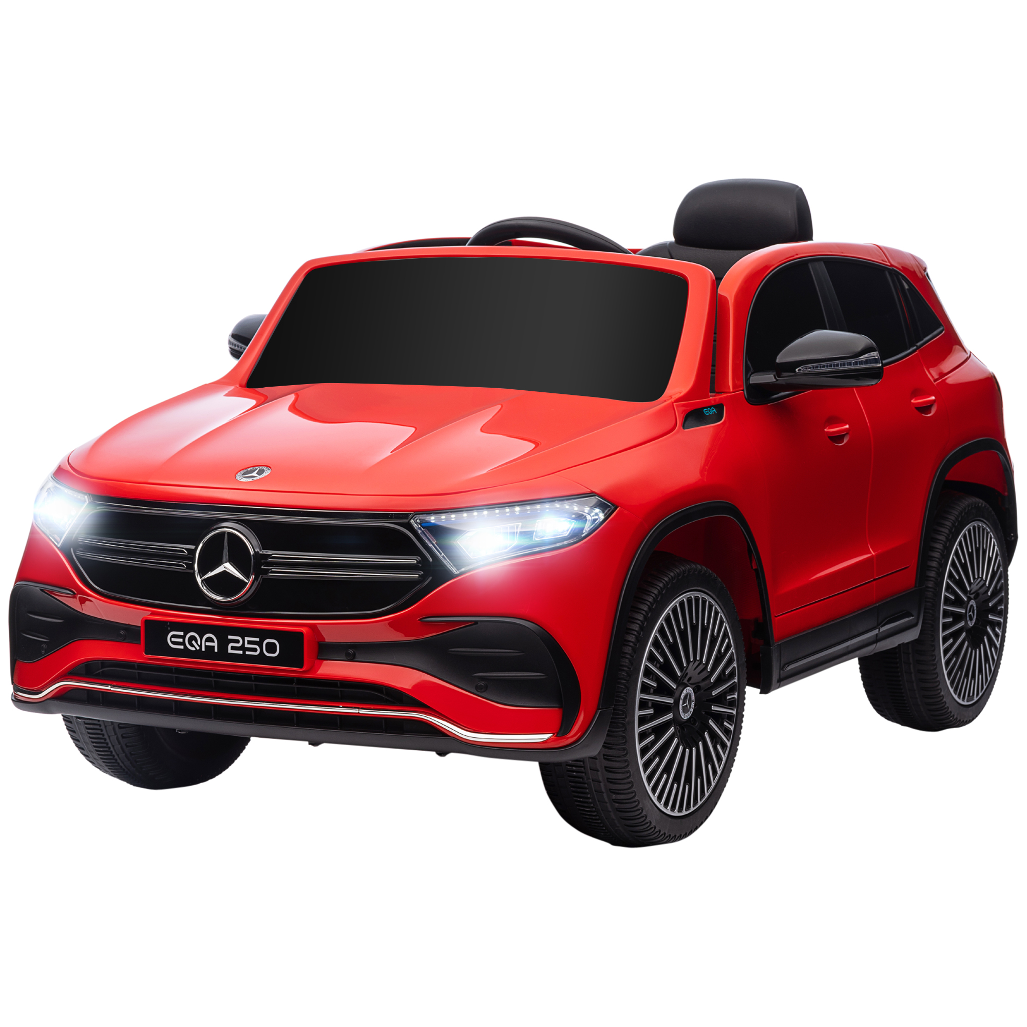 HOMCOM Macchina Elettrica Bambini Con Licenza Mercedes-Benz EQA 12V – 2 Motori, Telecomando, Sospensioni, Mp3 – Nero, Per 3-8 Anni (max 30kg)