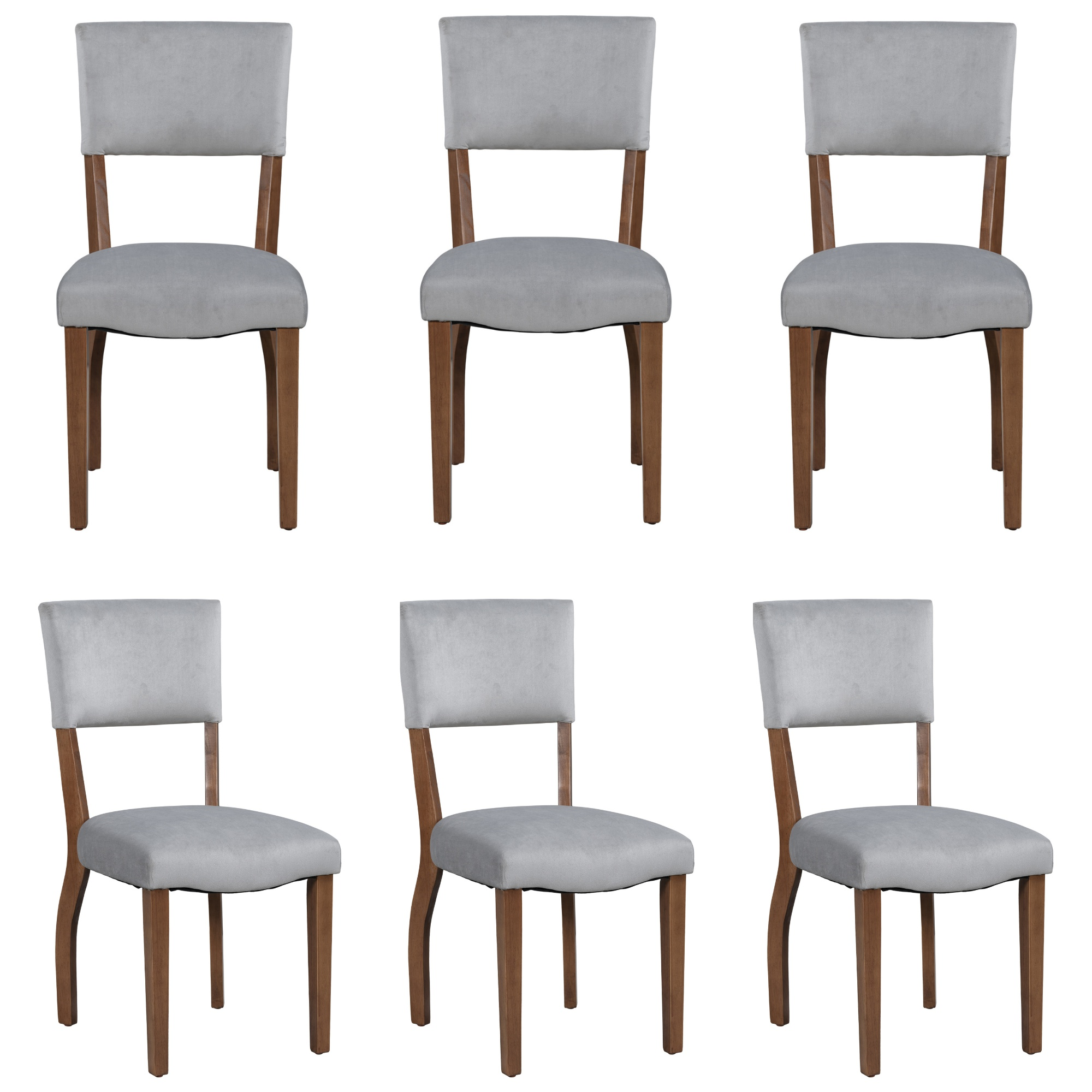 Set Di 6 Sedie Da Pranzo In Stile Nordico: Eleganza E Comfort Per La Tua Casa! Con Gambe In Legno Di Faggio Massiccio E Seduta Imbottita In Morbida Spugna. Colore Grigio, Perfette Per Cucina, Soggiorno E Sala Da Pranzo.