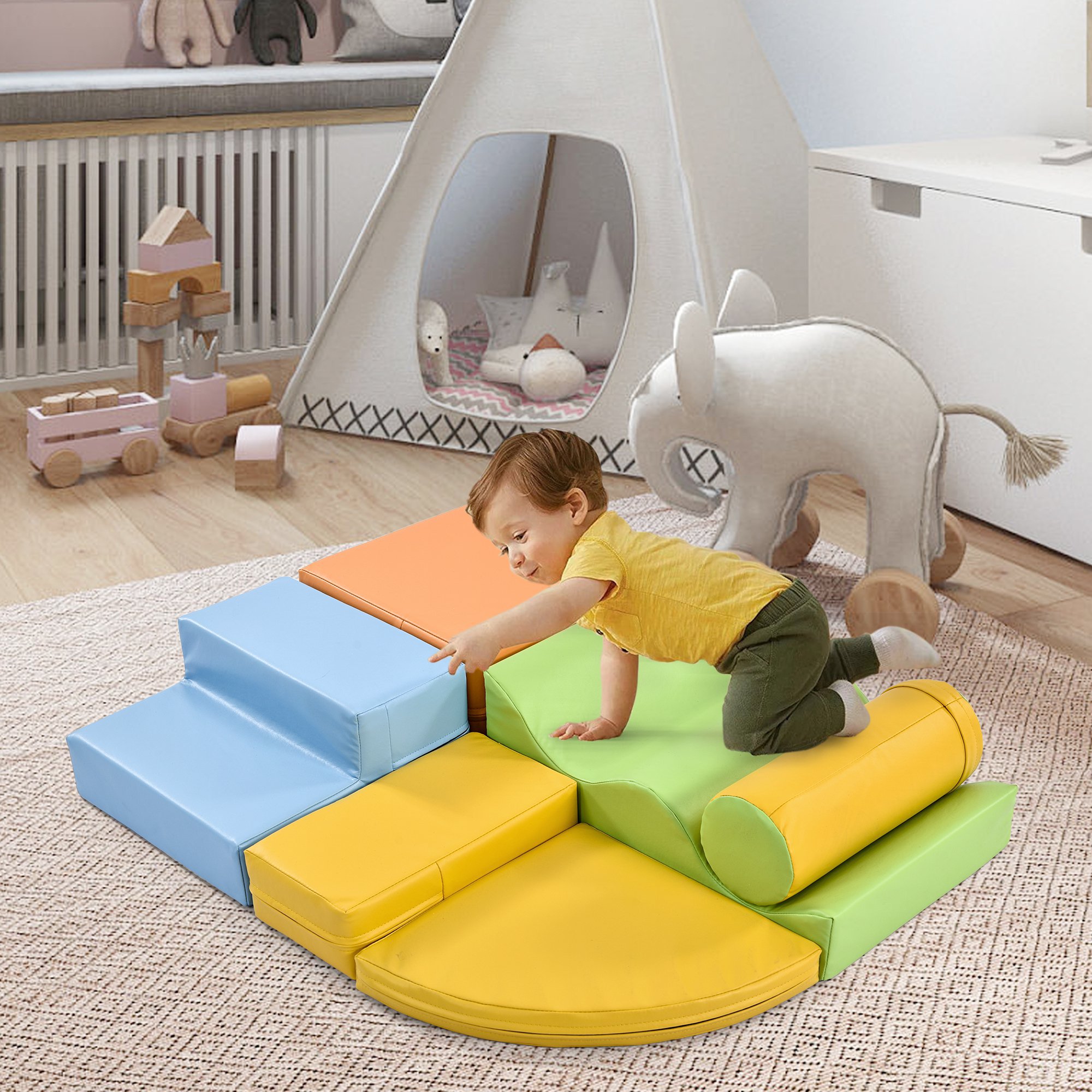 Ensemble Table Et Chaises Réglables 6 En 1 Pour Enfants - Table De Jeu Avec 163 Blocs De Construction Et 2 Chaises