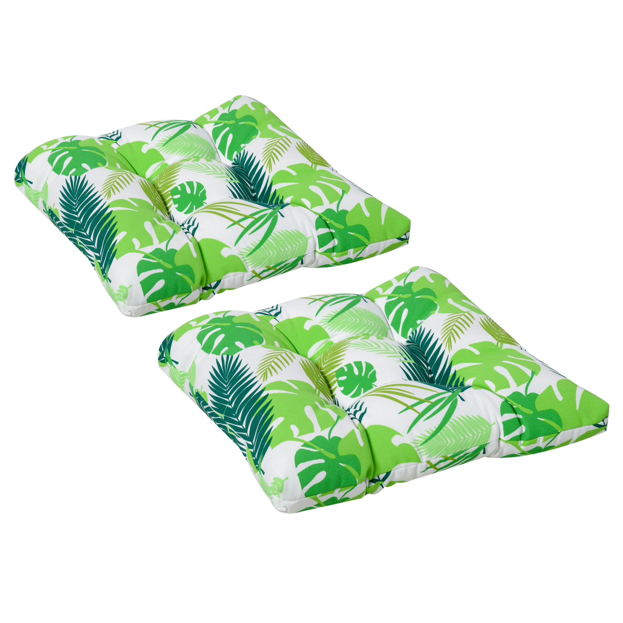 2er Set Gartenkissen - Stuhlkissen 40x40cm Gelb Wasserabweisend