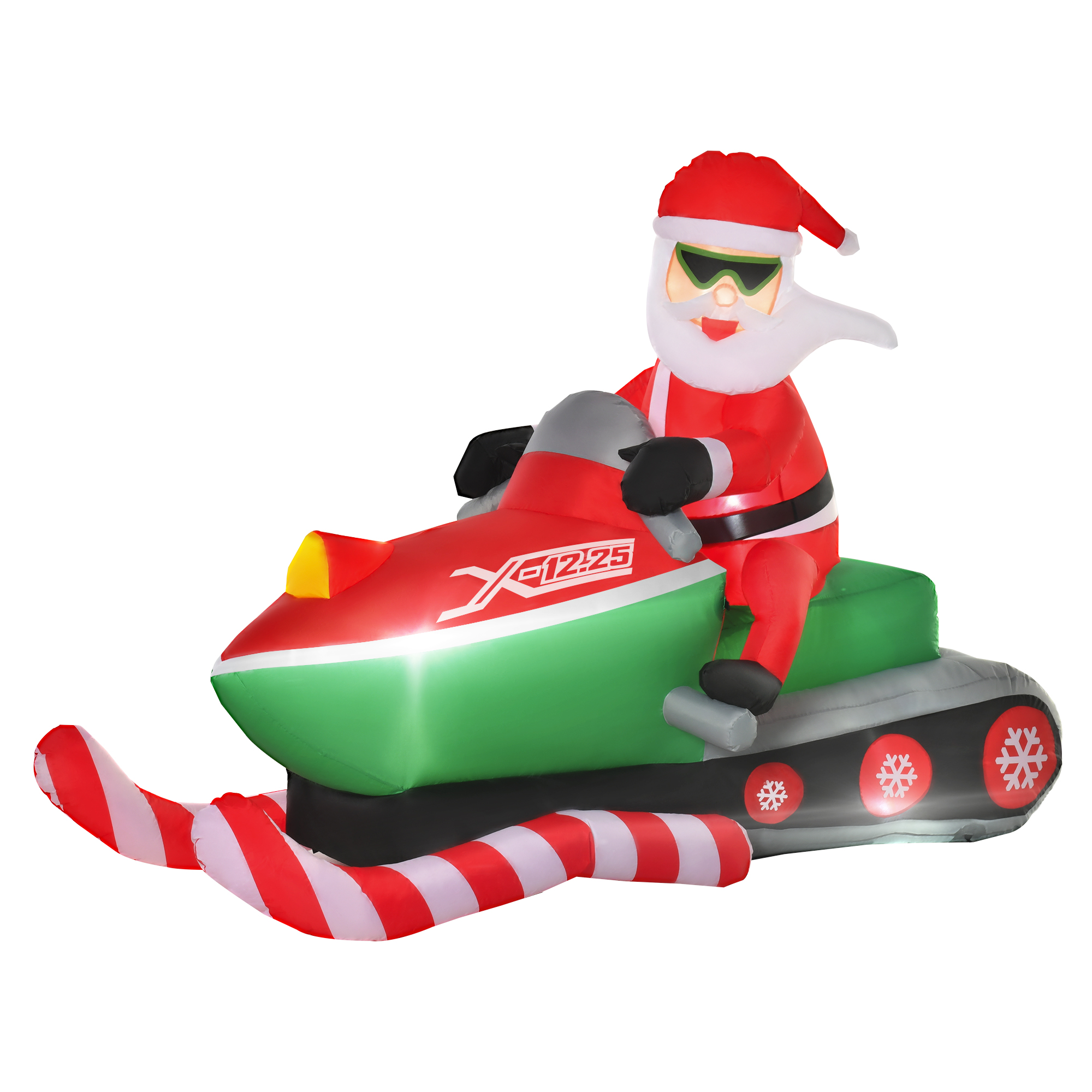 HOMCOM Opblaasbare Kerstman En Sneeuwpop, LED Kerstversiering Verlicht Led Ip44~13fak3tt8jo01