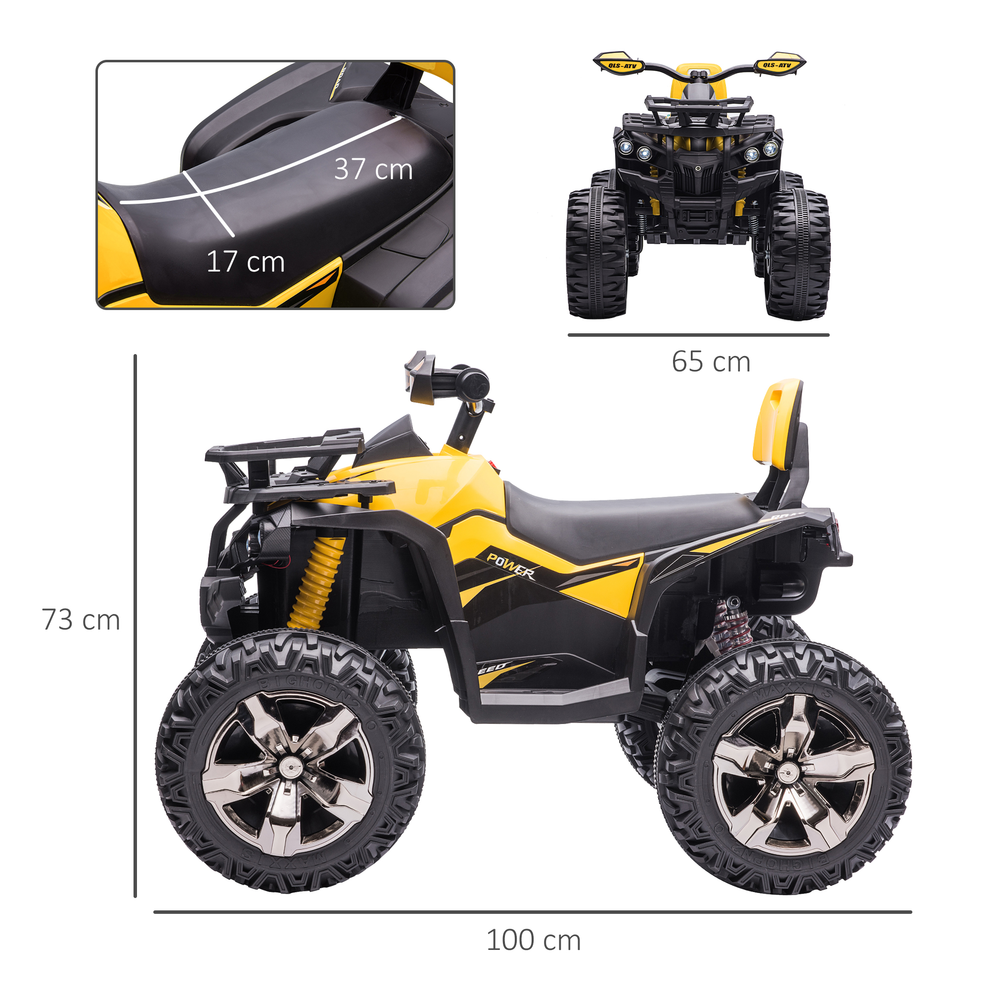 HOMCOM Kinder‑Elektro‑Quad Für 18‑36 Monate – 4 Räder, 3 km/h, Funktionierende Scheinwerfer, Bis 25 kg, 45 min Fahrzeit Nach 10 Std. Laden