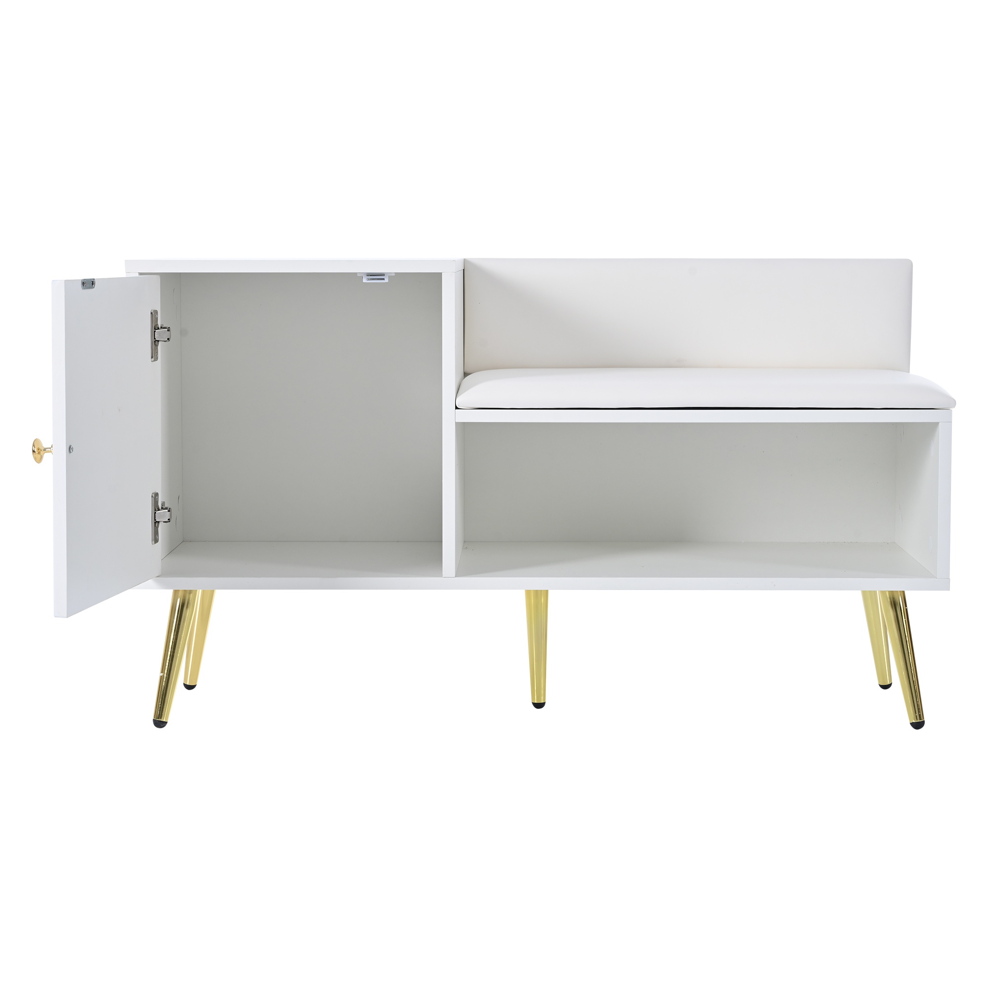 MRBLS Armoire à Chaussures Avec Banc Confortable - Design Moderne Robuste, Assise Rembourrée Douce, Rangement Fermé - 6 Couleurs (Chêne Rétro - Noir Mat) KARO106