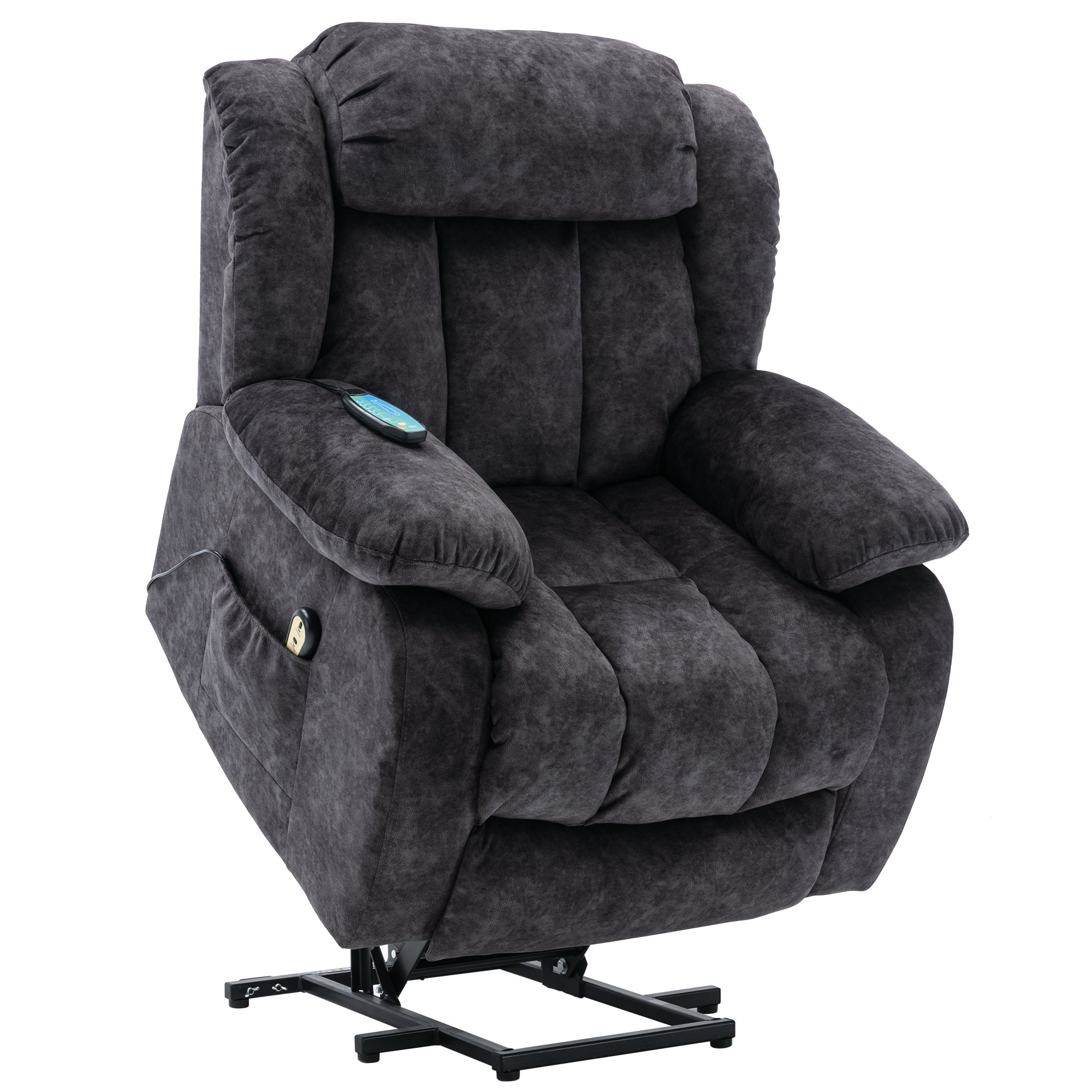 Power Lift Recliner Massage Chair with Heat & Vibration, Grey