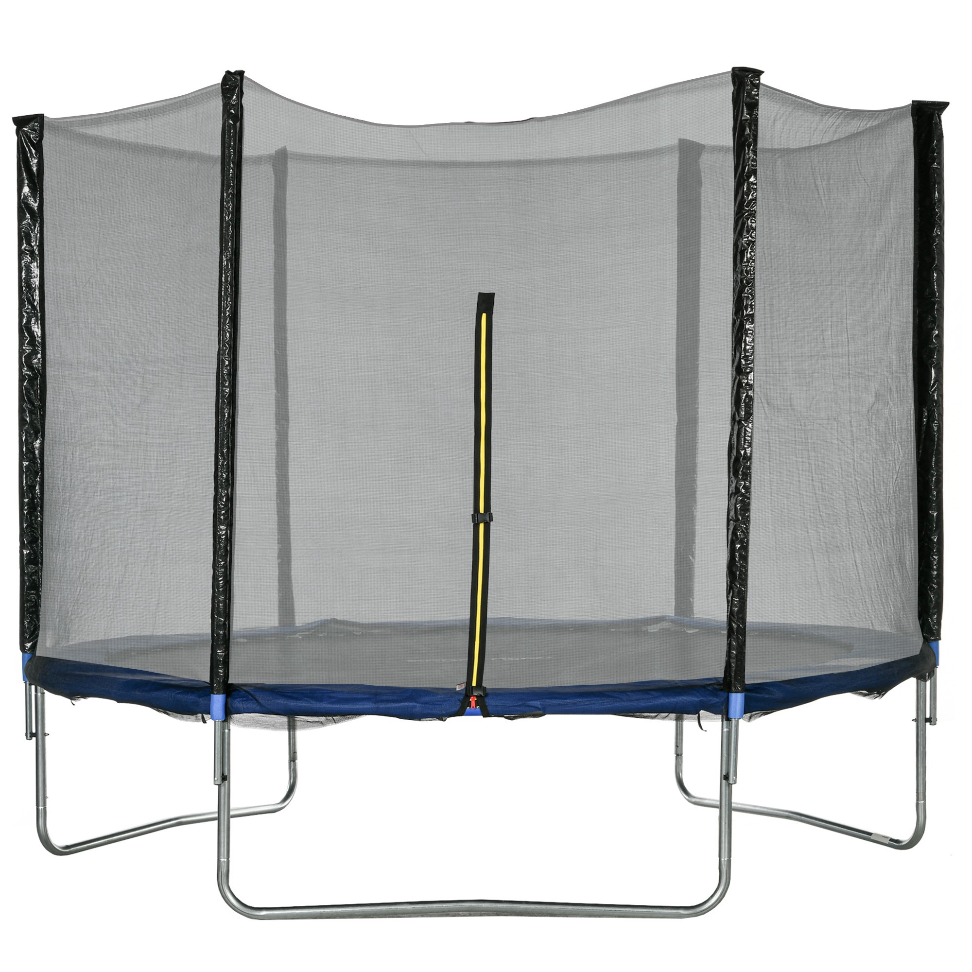 SPORTNOW Trampolín para Niños Adultos Ø305x250 cm con Red de Seguridad Escalera Cubierta de Bordes y Marco de Acero Azul   Aosom España