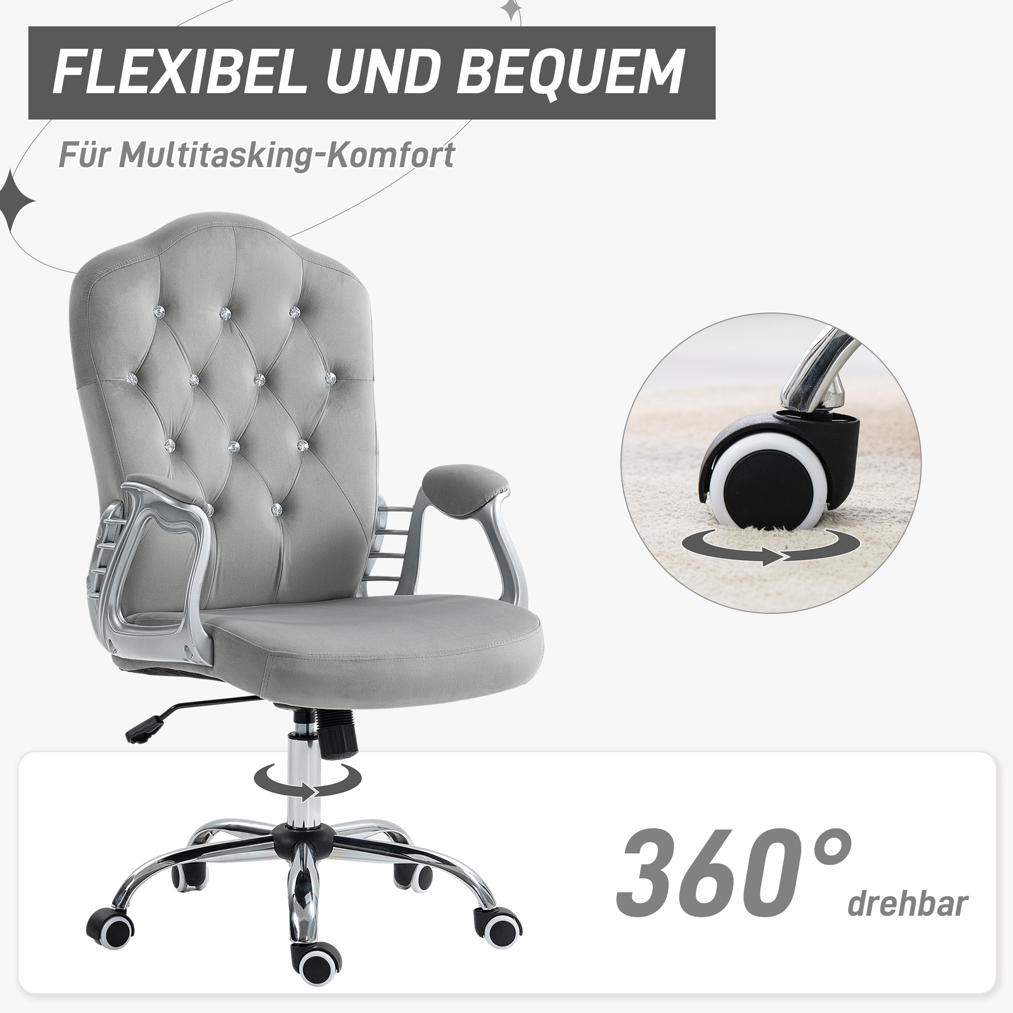Vinsetto Bureaustoel met Kantelfunctie Ergonomische Computerstoel Verstelbare Hoogte Draaistoel met Hoofdsteun, Armleuningen Linnenlook Grijs 66 x 75 x 110–120 cm Vinsetto Bureaustoel met Kantelfunctie Ergonomische Computerstoel Verstelbare Hoogte Draaistoel met Hoofdsteun, Armleuningen Linnenlook Grijs 66 x 75 x 110–120 cm