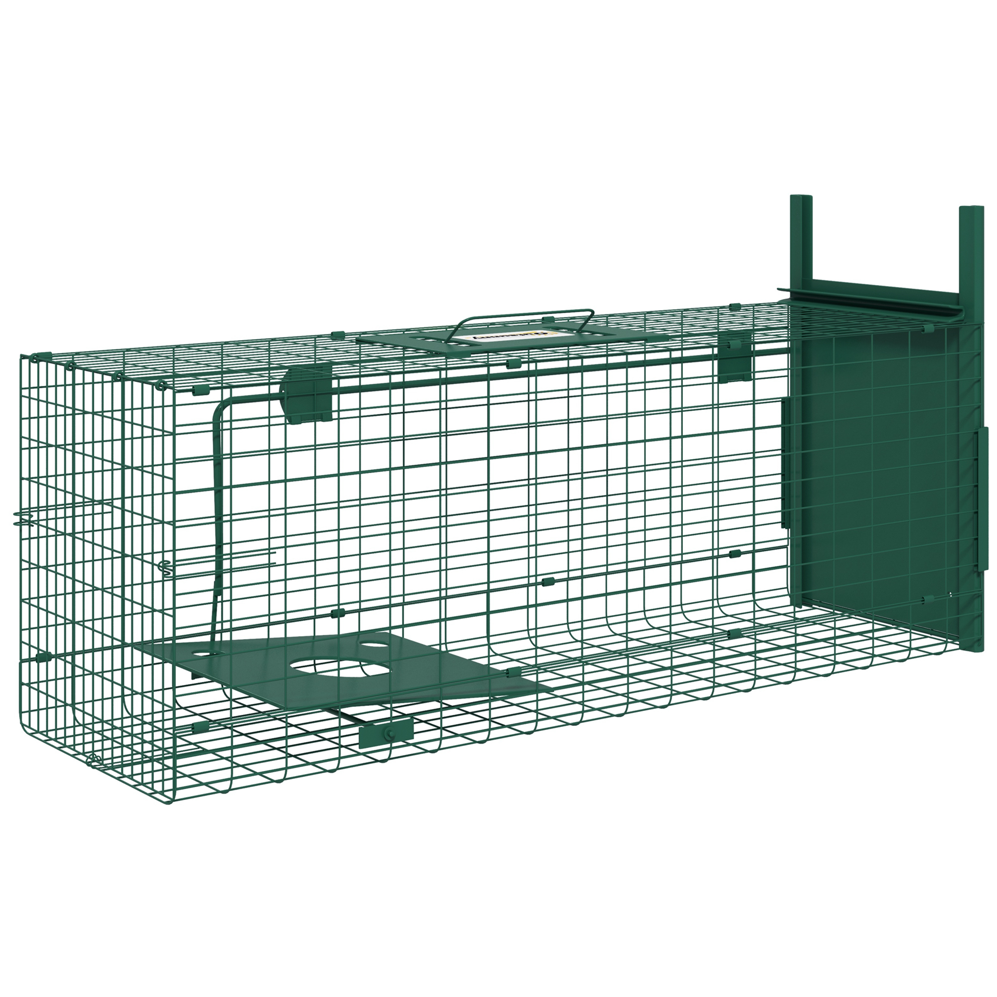 Comparer les prix de Outsunny Cage attrape animaux nuisibles 1 entrée dim. 80L x 25l x 30H cm vert foncé