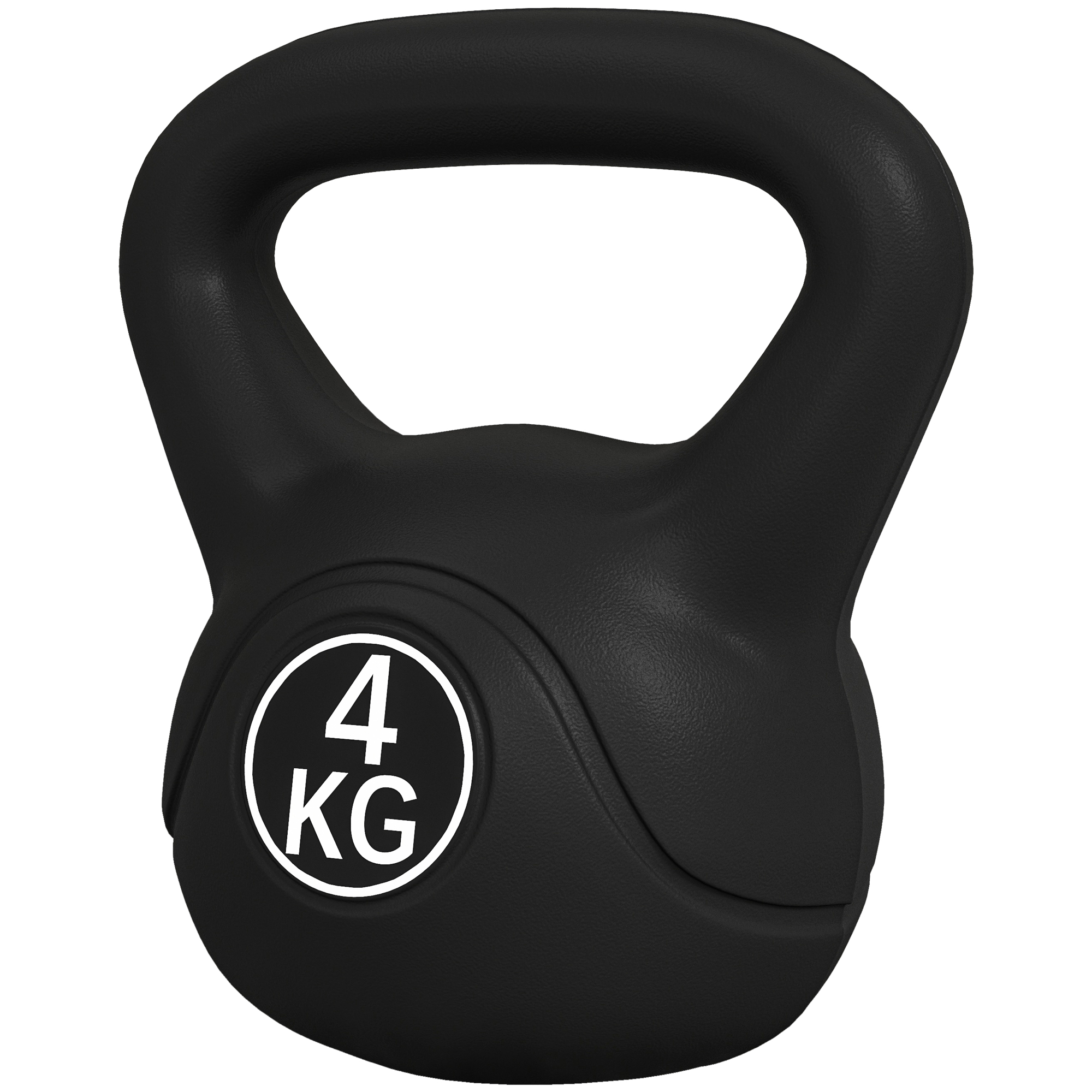 HOMCOM Kettlebell 14 Kg Con Base Piatta E Impugnatura Larga – Pesa In Plastica Con Ripieno Di Sabbia Per Fitness A Casa - 4