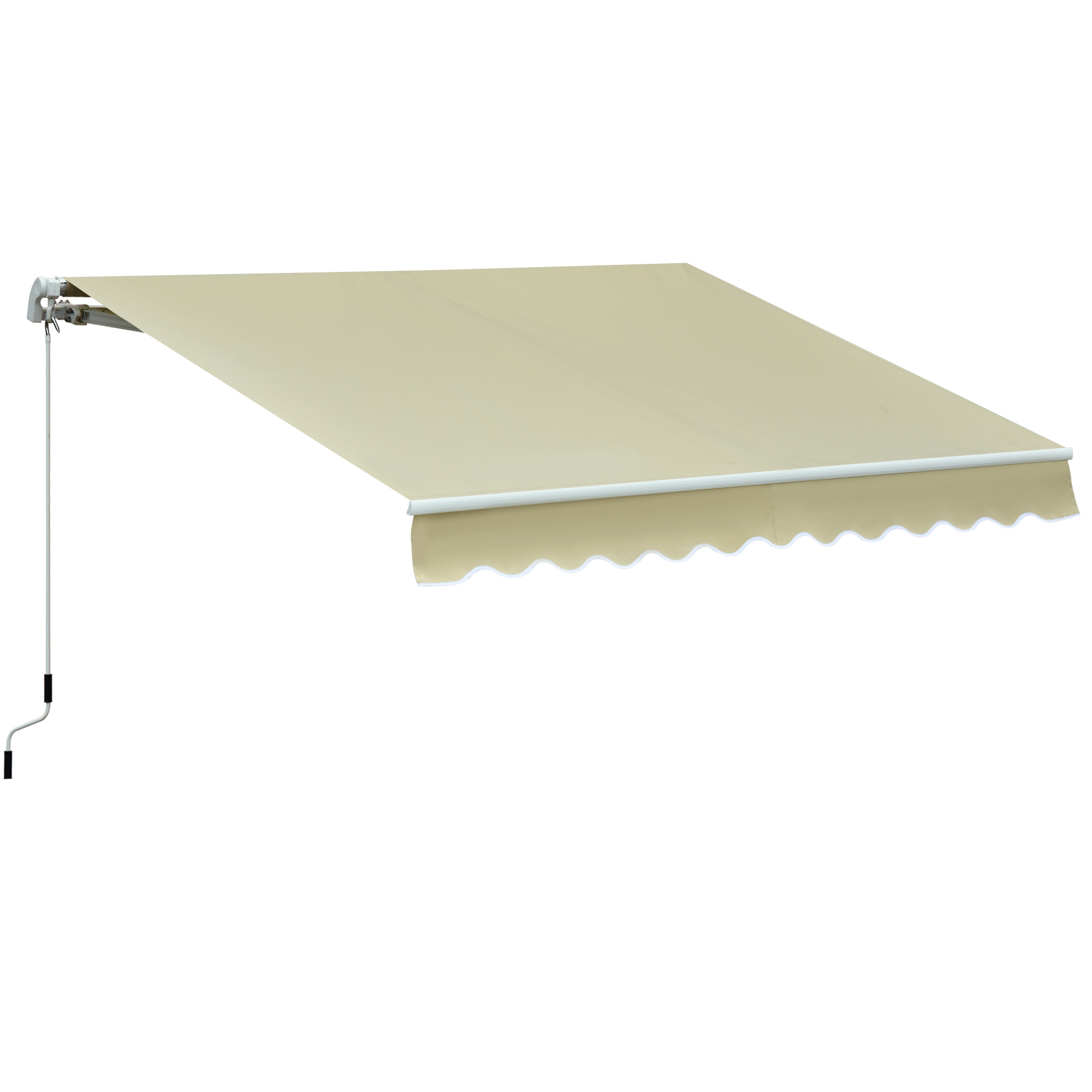 Tenda Da Sole Outsunny 4x2.5 M Con Braccio A Manovella - In Alluminio, Tessuto Poliestere 280g/m², Beige - Foto 10