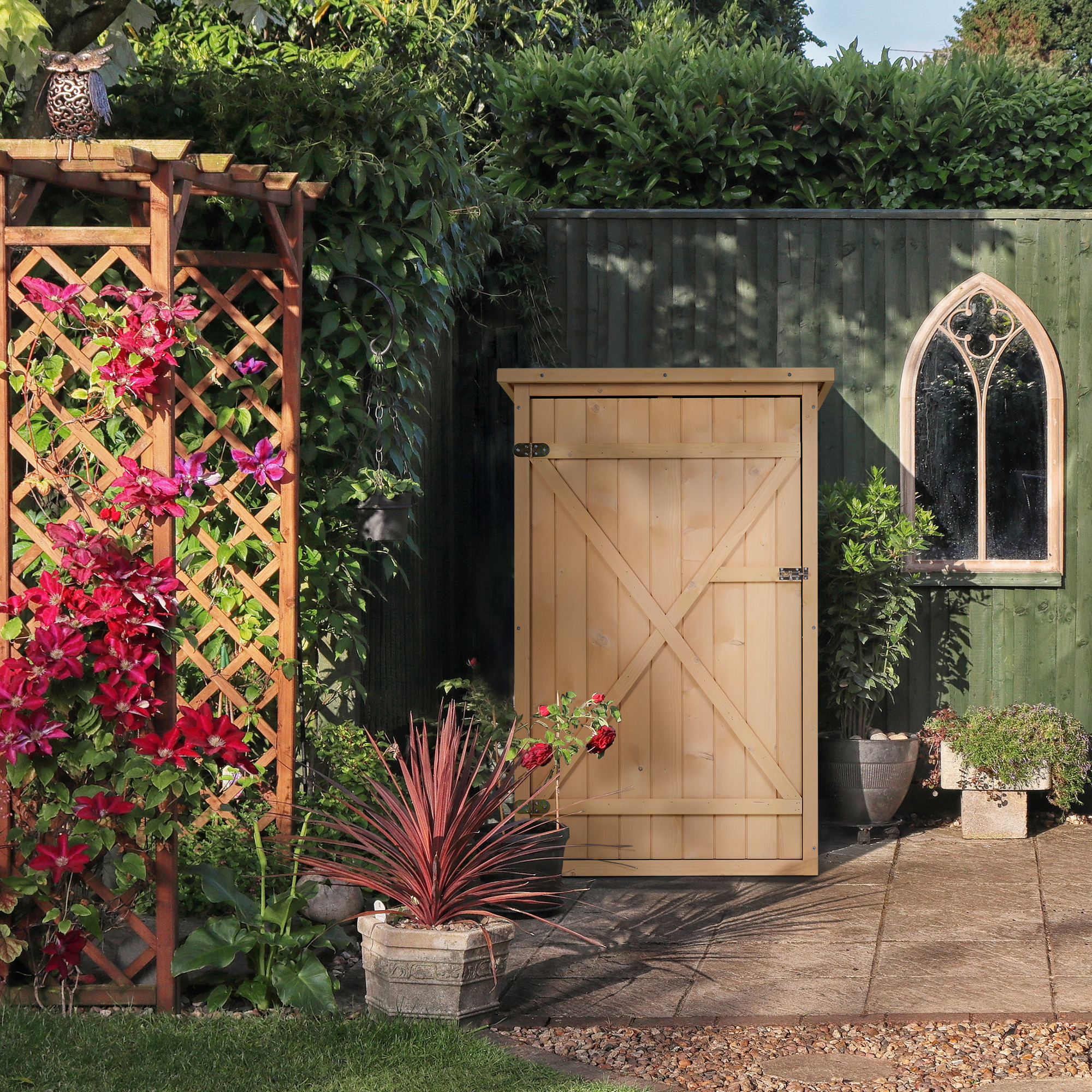  Magazie de Scule pentru Exterior din lemn de brad 75x56x115 cm [6]