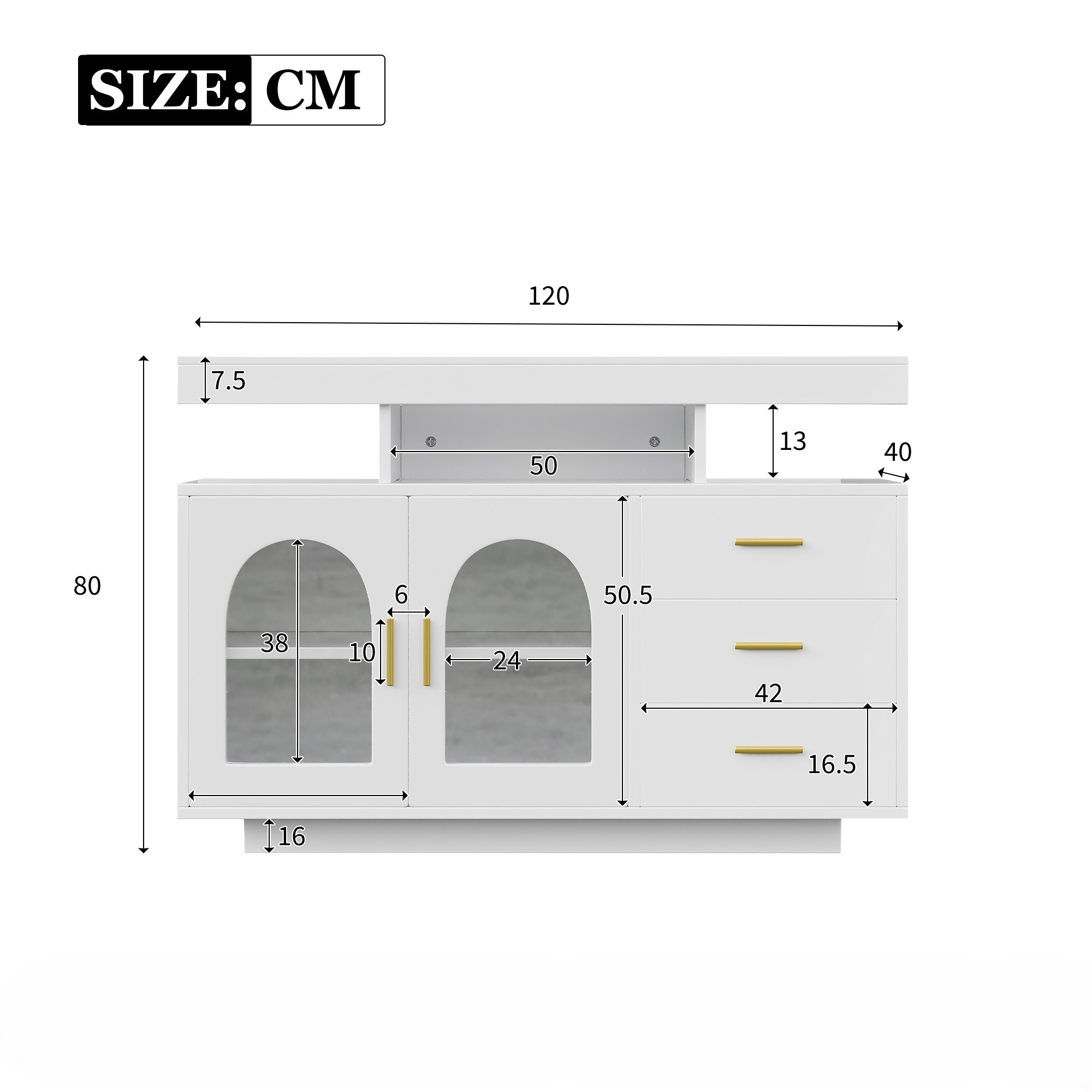 Moimhear Credenza LED 140 Cm Bianco Lucido Con 16 Colori E Telecomando - Mobile TV E Contenitore Con Ante E Cassetti Per Soggiorno