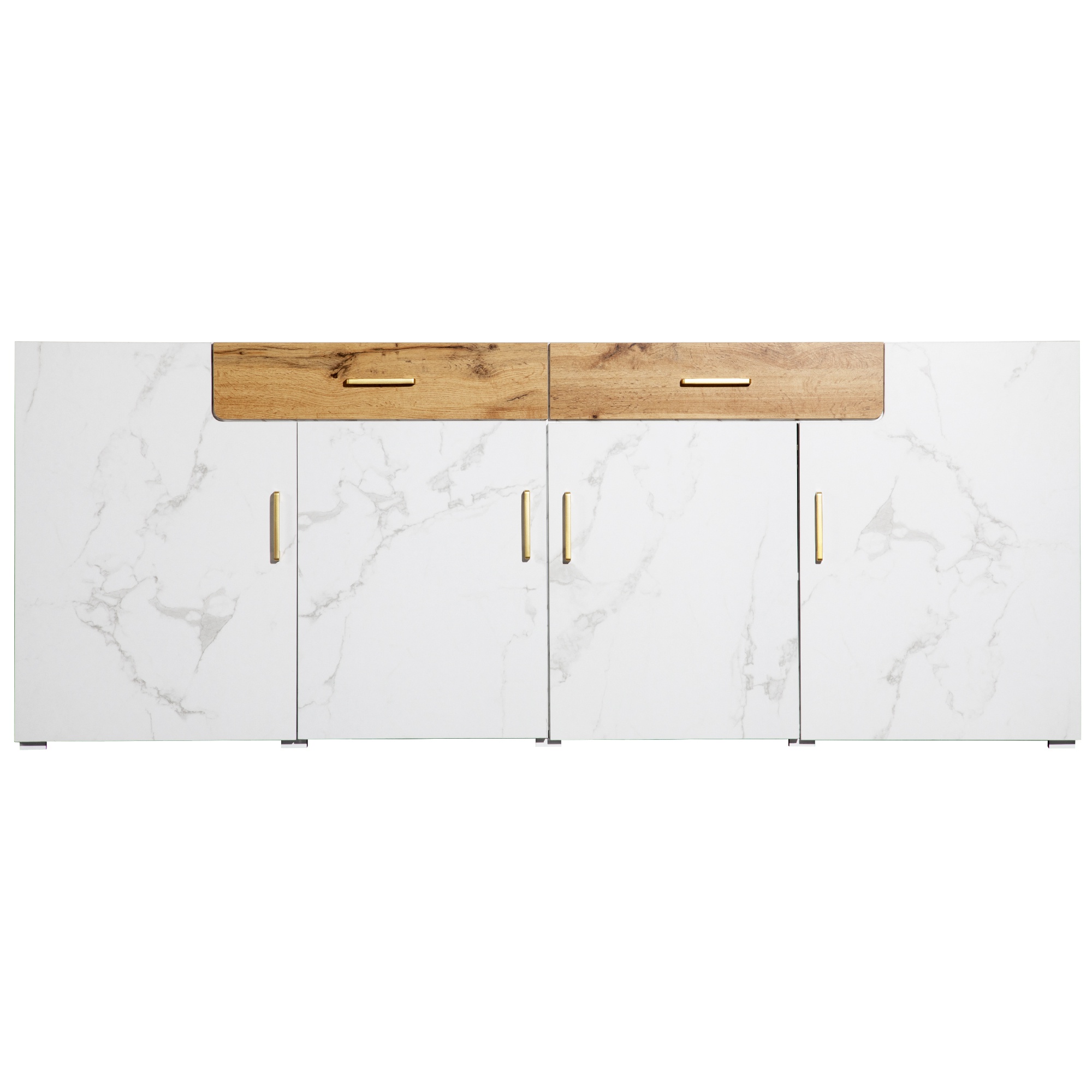 Cajonera Blanca Cómoda Multifuncional Elegante Diseño Moderno Blanco 208x39,5x80 cm Blanco | Aosom España